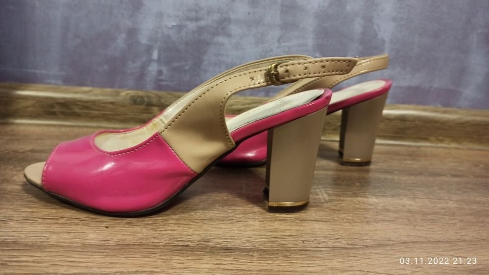 women heels multicolor faux leather 35