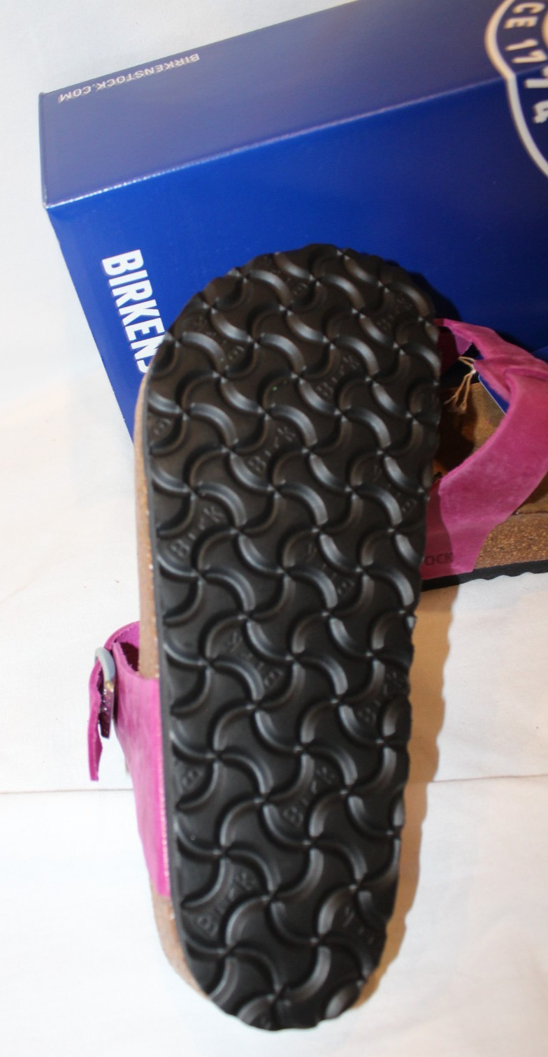 NIB BIRKENSTOCK GIZEH BRAIDED LEATHER SANDALS REGULAR FIT EU 40 US 9 FUSCHIA