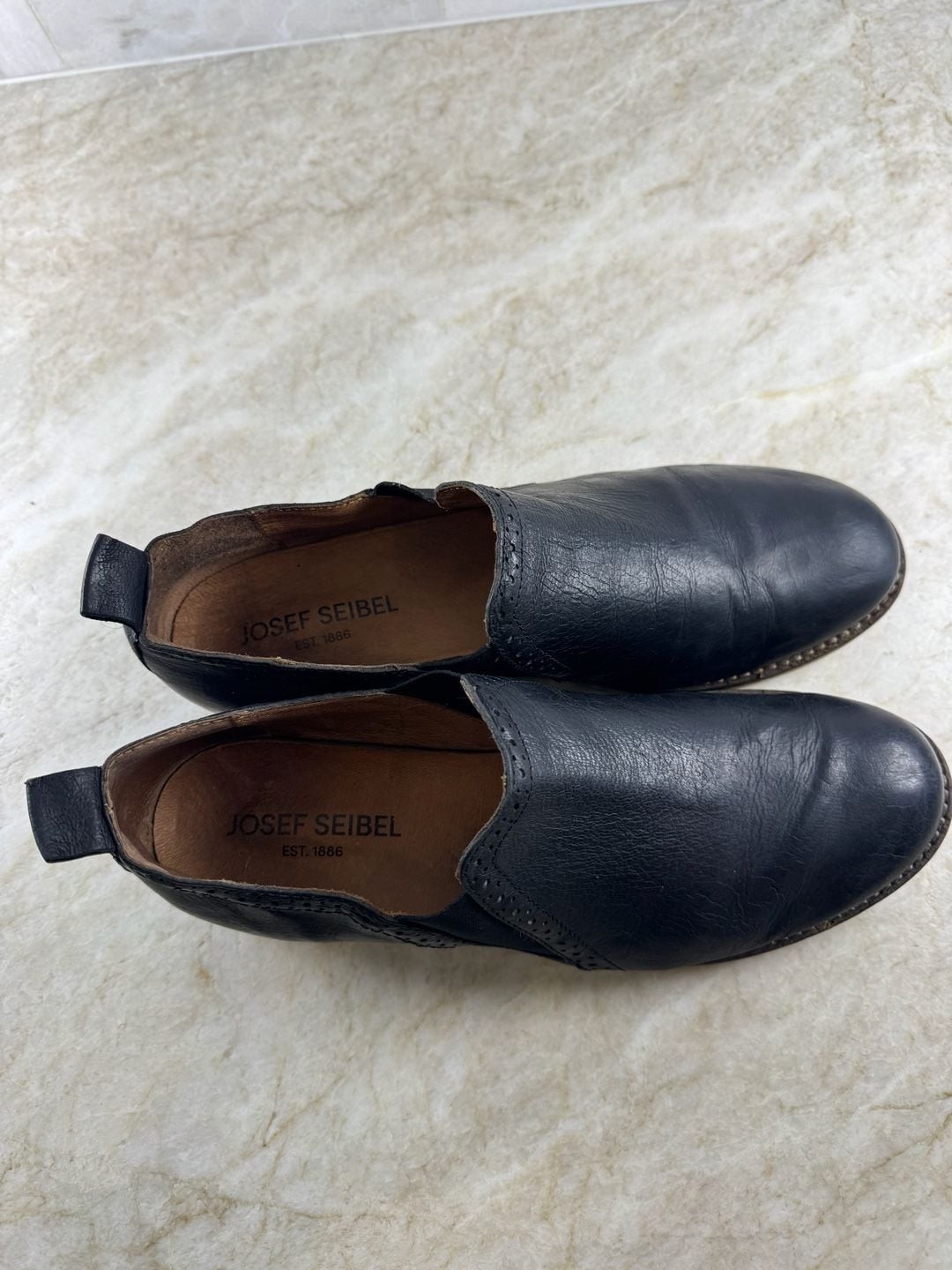 Josef Seibel Sienna Black Leather Chelsea Ankle Booties Women’s EU 40 US 9