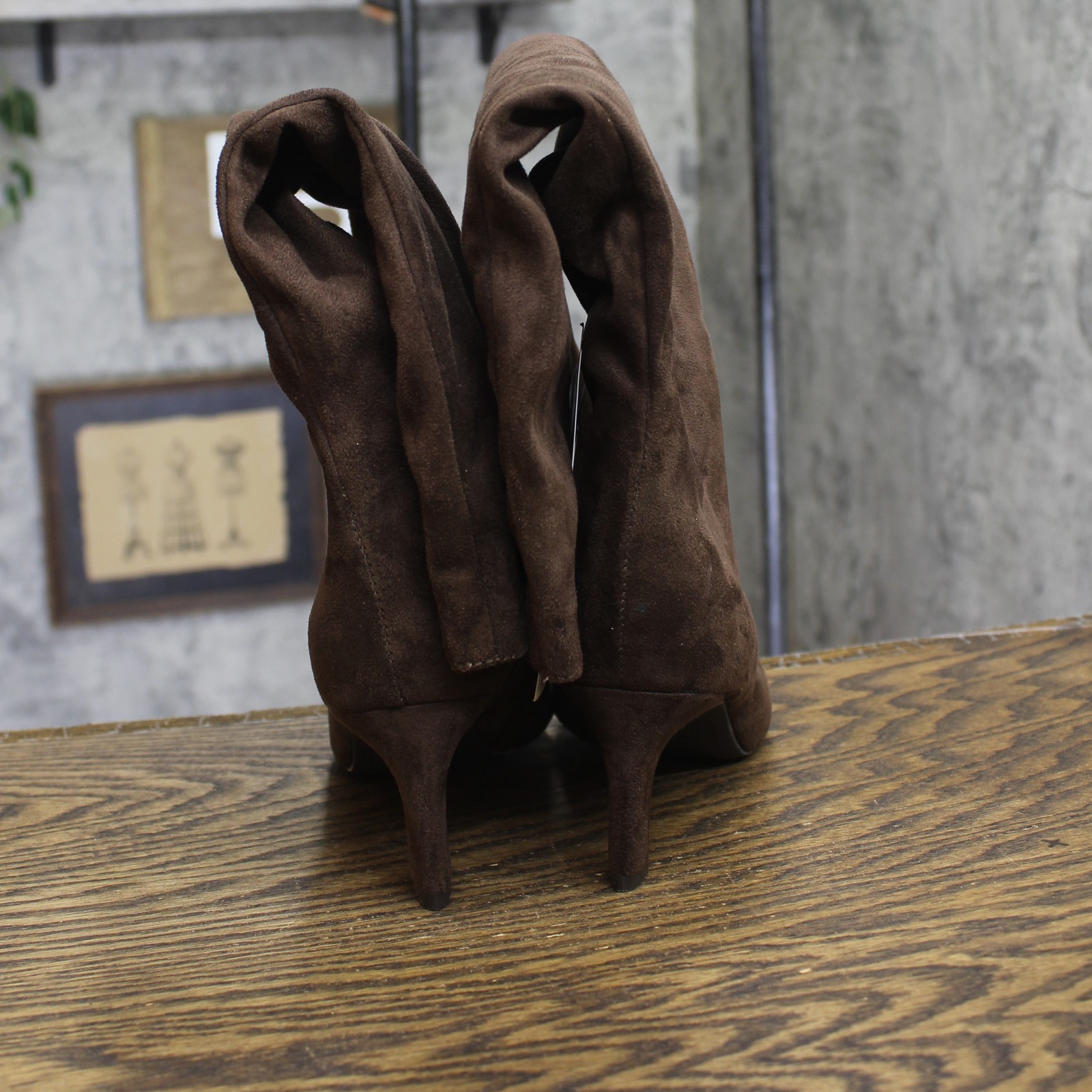 A New Day Justice Mid-Calf Cone Heel Boots with Memory Foam 94568889 Brown 7M