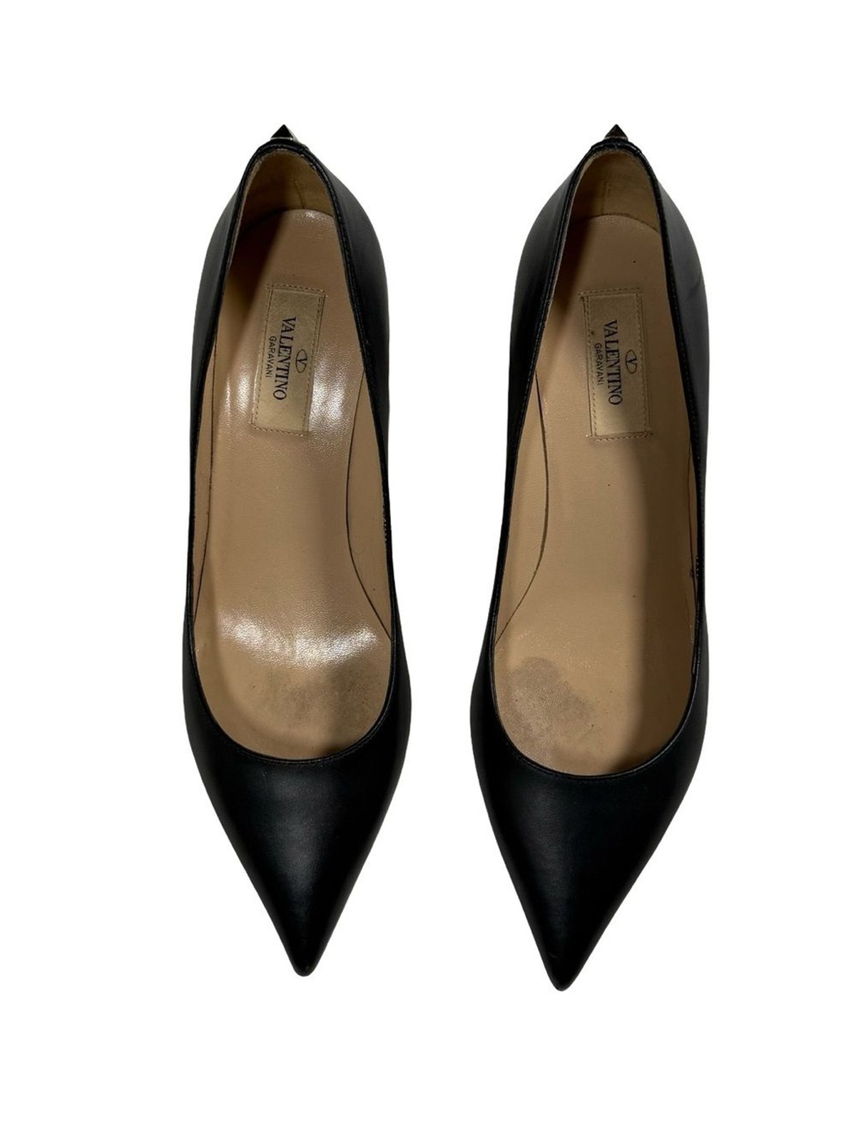 Valentino Black Stud Pointed Toe Heels US 9 EU 39 Classic Minimal Designer Pumps