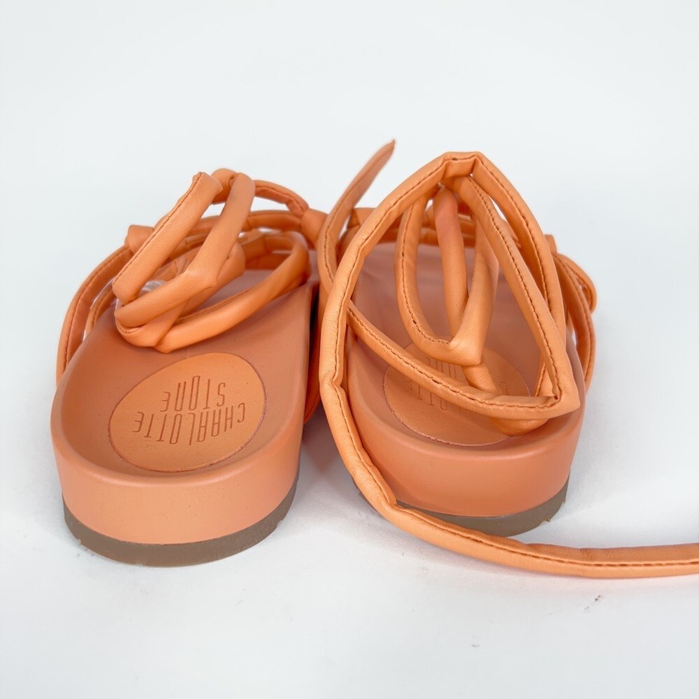 Charlotte Stone Orange Lace Up Sandals Noemi Gladiator Apricot Colorful Size 10
