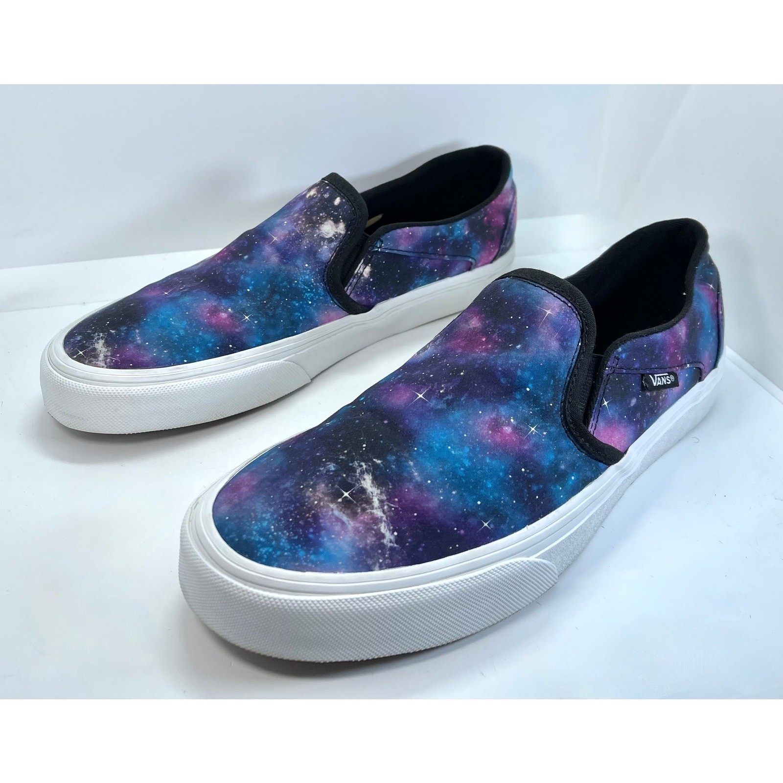 Vans Classic Cosmic Galaxy Space Stars Purple Blue Slip-On Shoes Sneakers 9.5