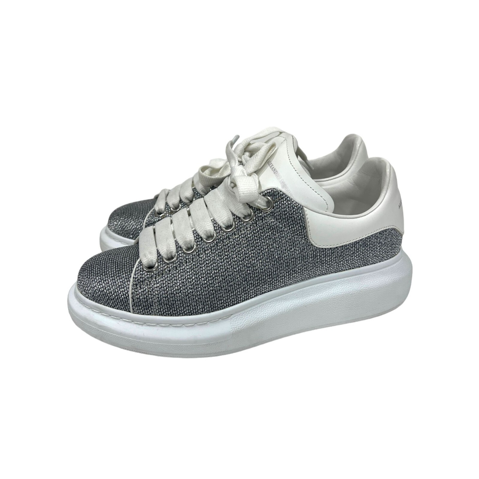 Alexander McQueen Oversized Platform Sneakers Silver White Size EUR 39.5 Rare