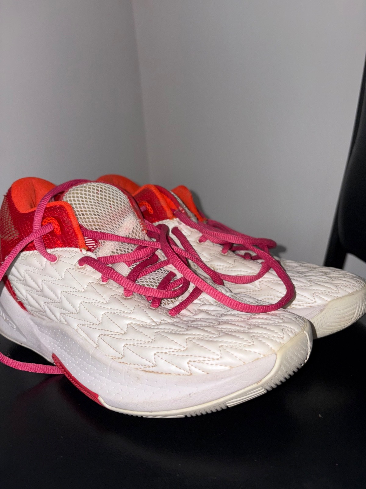 Womens Under Armor Basketball Shoes White Pink Orange