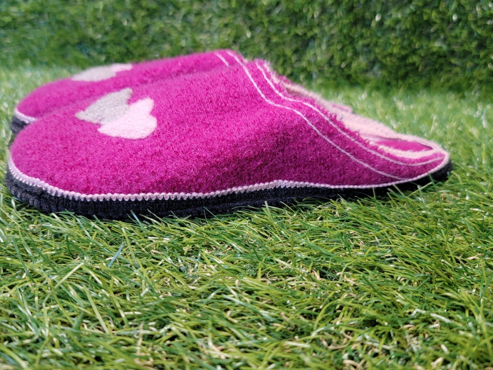 Kitz Pichler Austria Boiled Wool Hot Pink Slippers Women’s House Shoes Sz 37 EUR