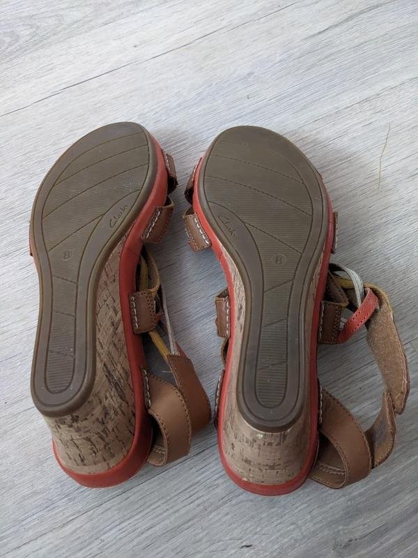 ladies clarks heels orange leather 42