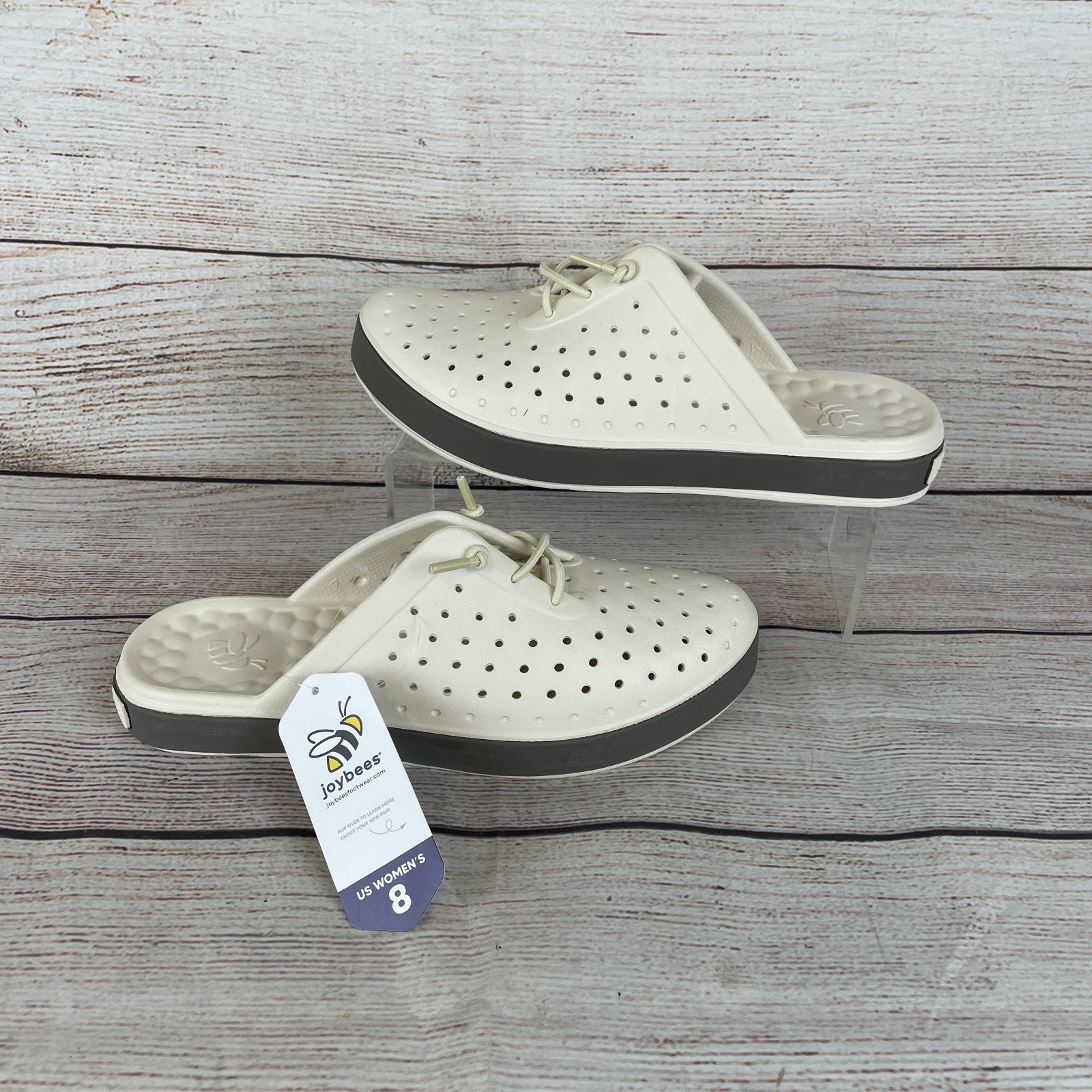 Joybees Modern Women’s Sz 8 Slip-On Mules Shoes Bone White
