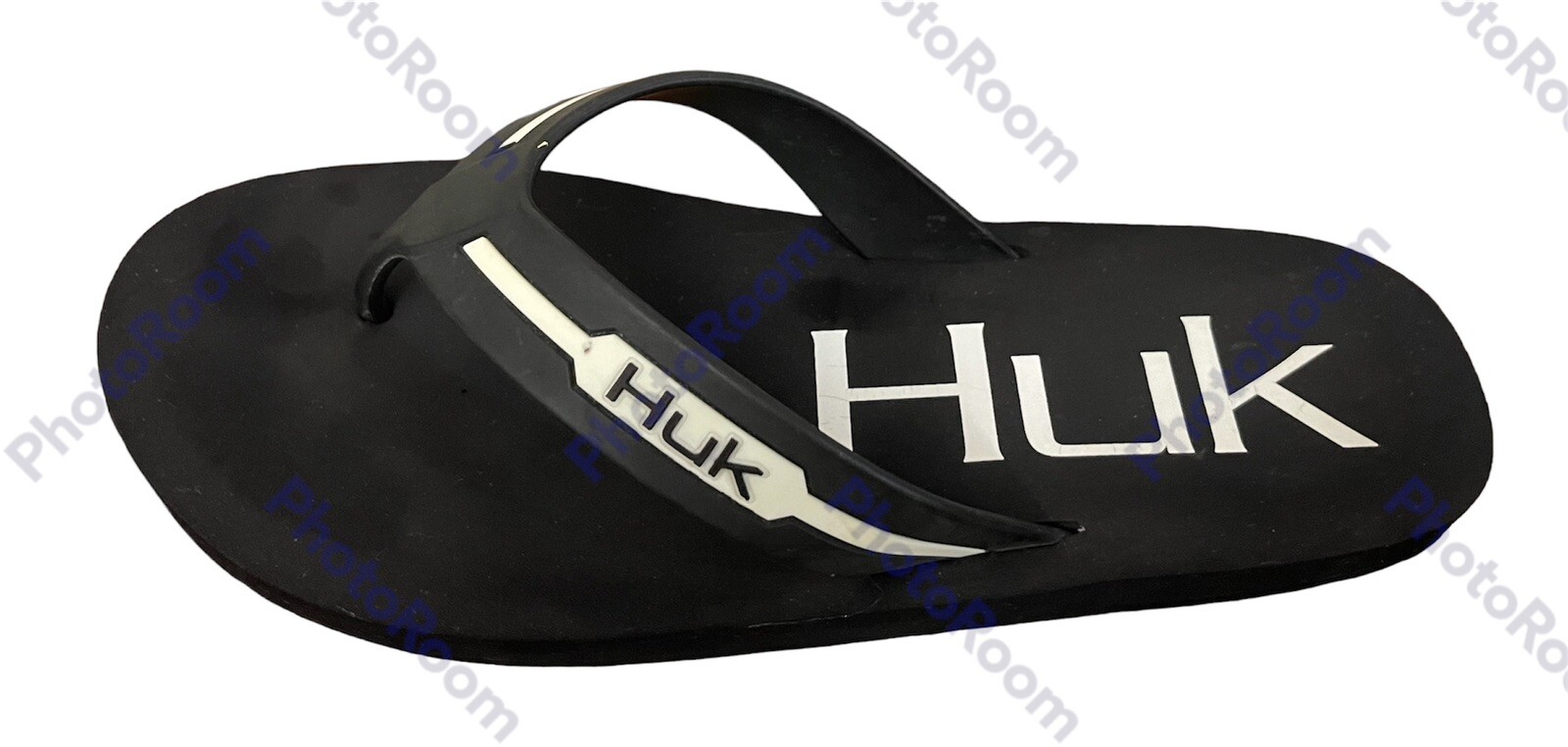 *HUK Flipster Sandles Flip Flops Black & White Mens Size 9