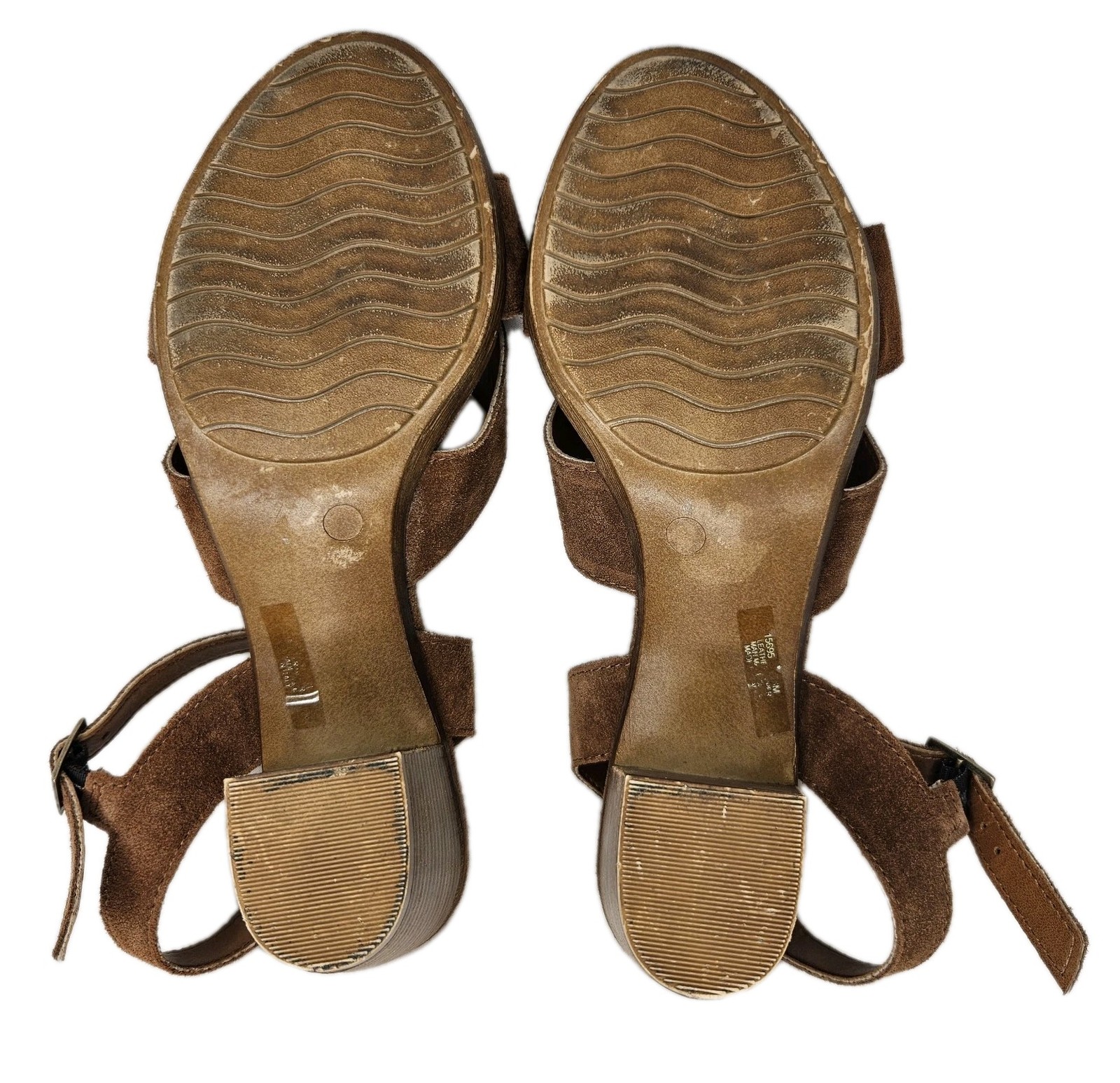 Mariella Made in Italy Brown Suede Leather Block Heel, Size 9
