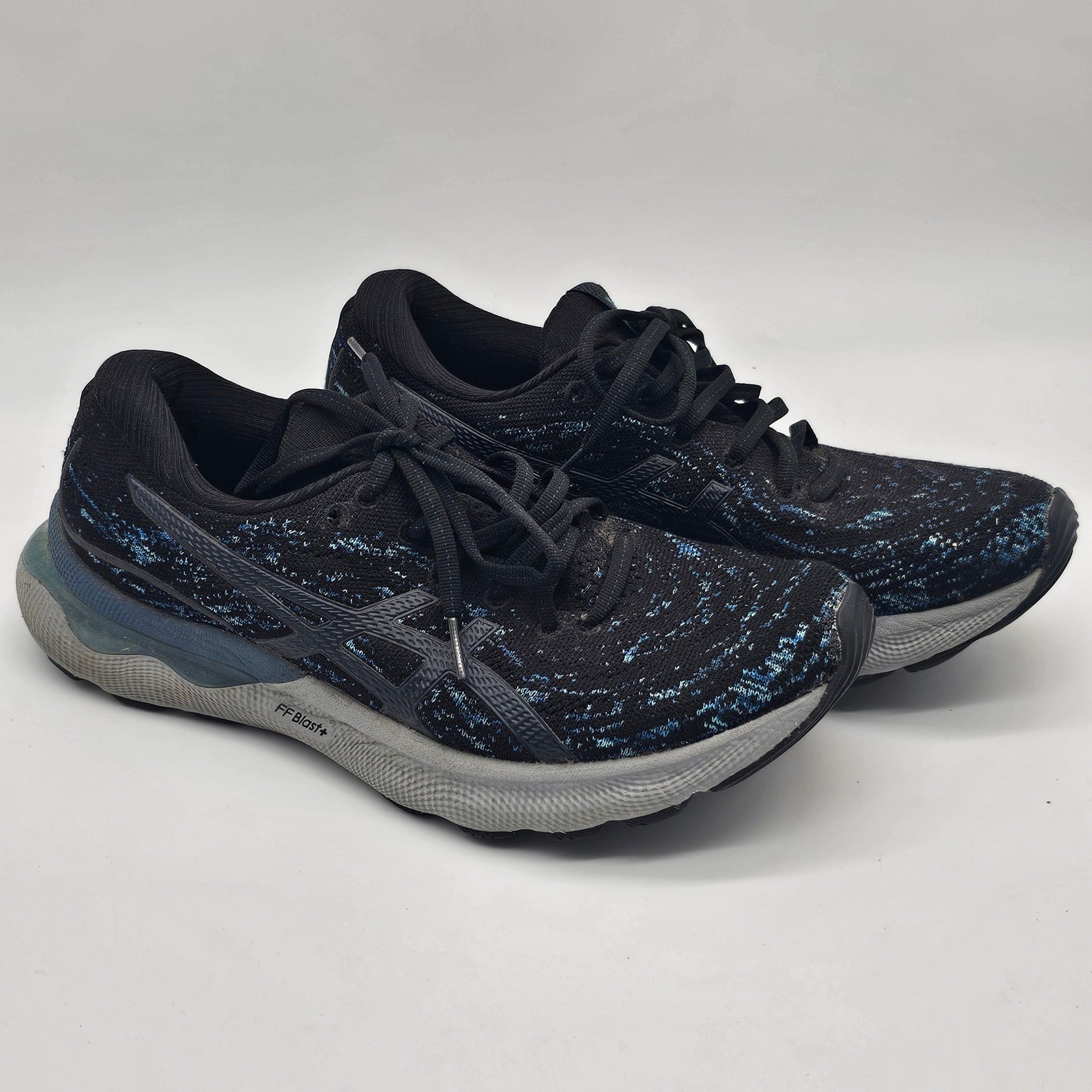 ASICS GEL Nimbus 24 Running Shoes Black Blue Athletic Sneakers Men’s 8.5