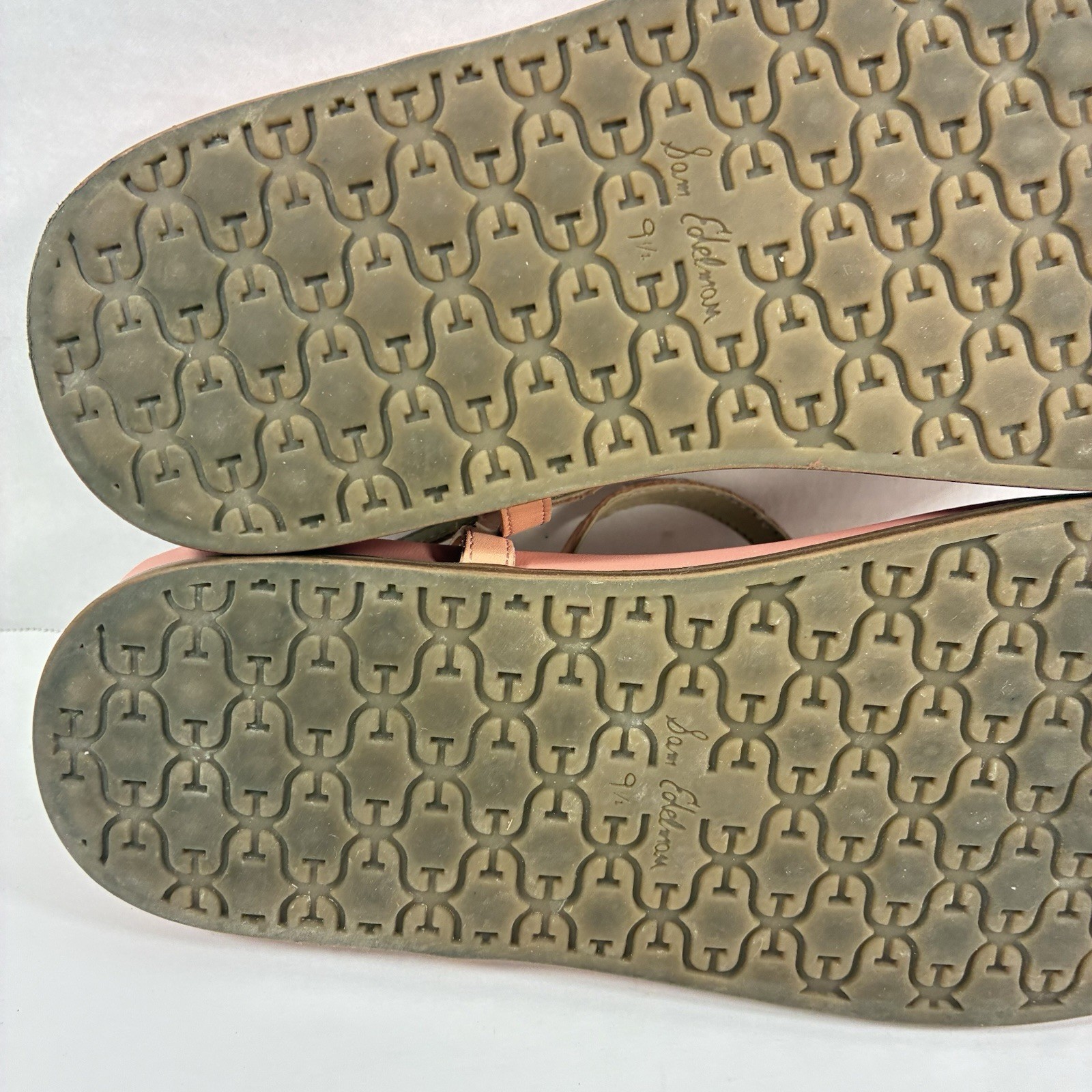 Sam Edelman Naomi Leather Thong Sandals Ankle Strap Flat Women’s 9.5 Beach EUC