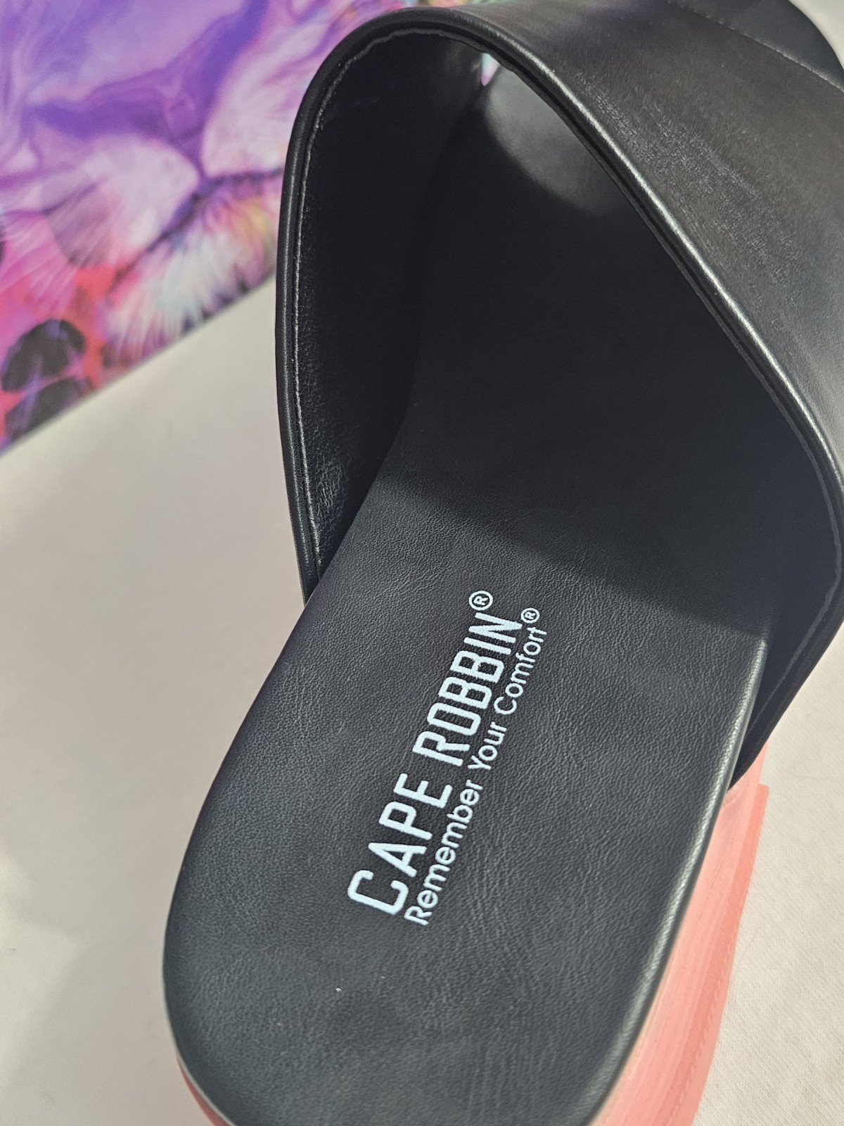Cape Robin Mamo Open Toe Chunky Platform Sandals, Black/Pink Womens Size 11 New