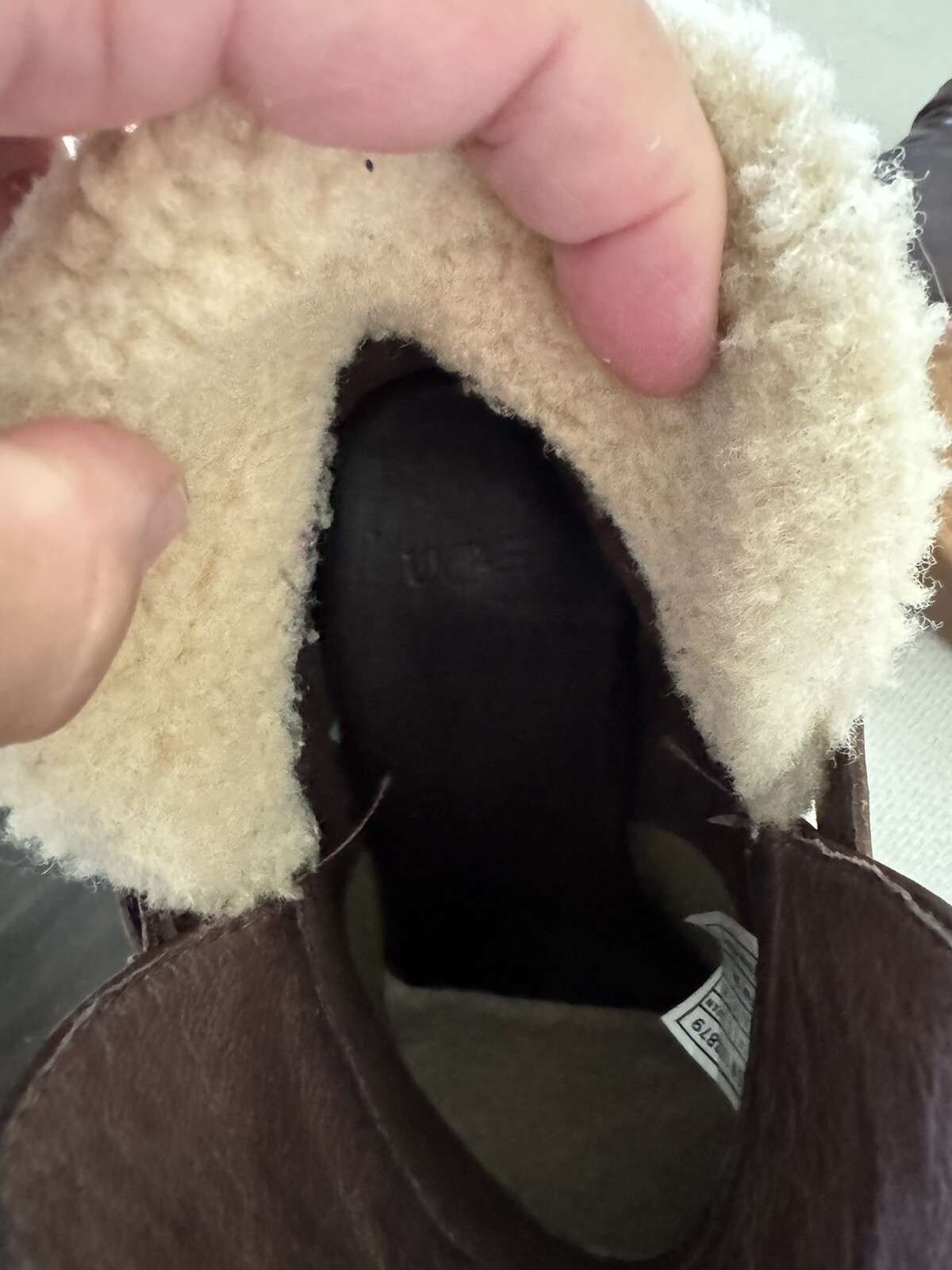 UGG Australia Anais Boots Womens 10 Brown leather Wedge Heel