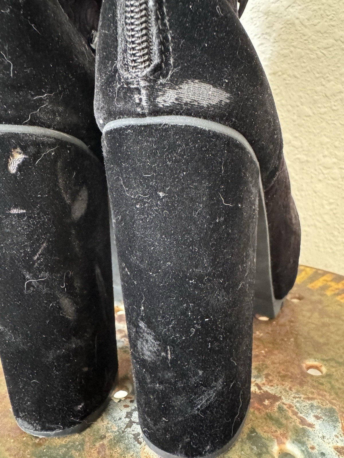 Killstar Mormaer Black Chunky Platform Velvet Boots size 11