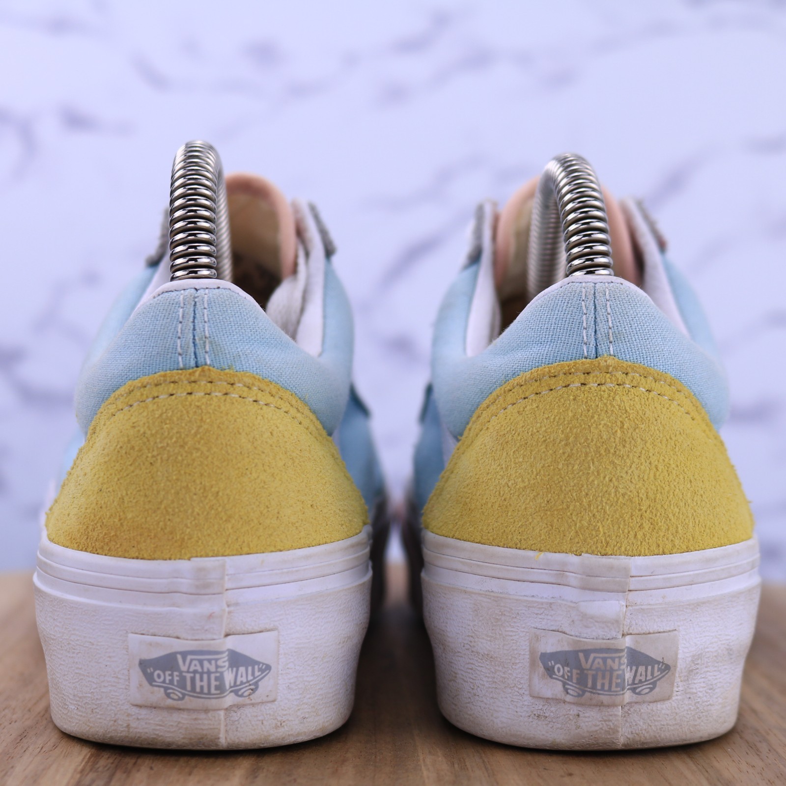 Vans Old Skool Pastel Platform Color Block Blue Pink Yellow Grey Men 5 Women 6.5