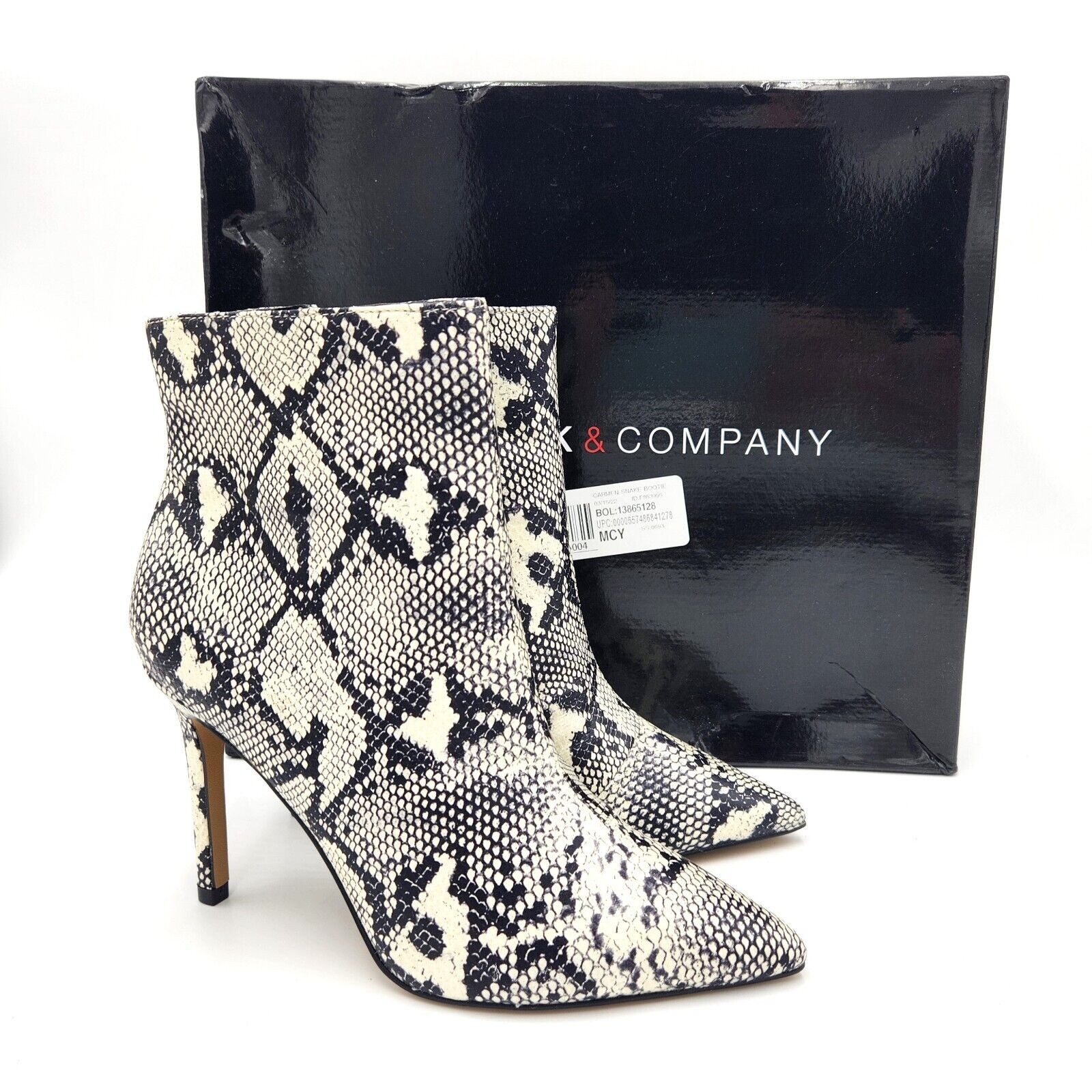 New York & Co Women Animal Print Vegan Leather Carmen Classic Booties Size 6.5M