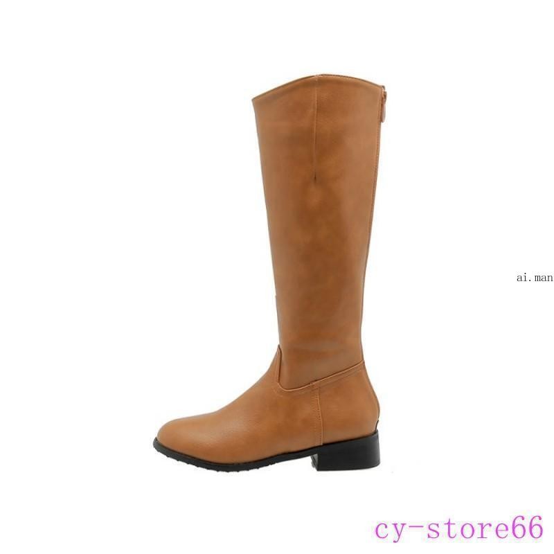 Women’s Men’s Mid Calf Knee High Riding Boots Tall Shoes Zipper Leather Oversize