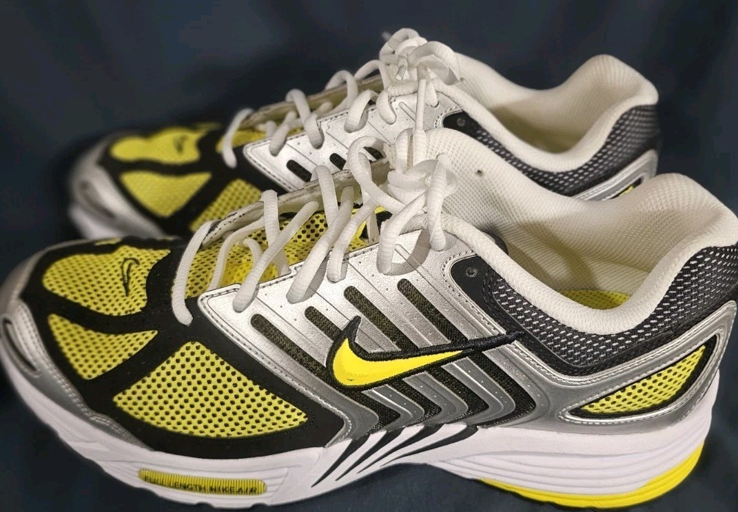 Nike Air Pegasus 2K5 Shoes Yellow Silver Men SZ 11.5 Women 13 New No Box Defect