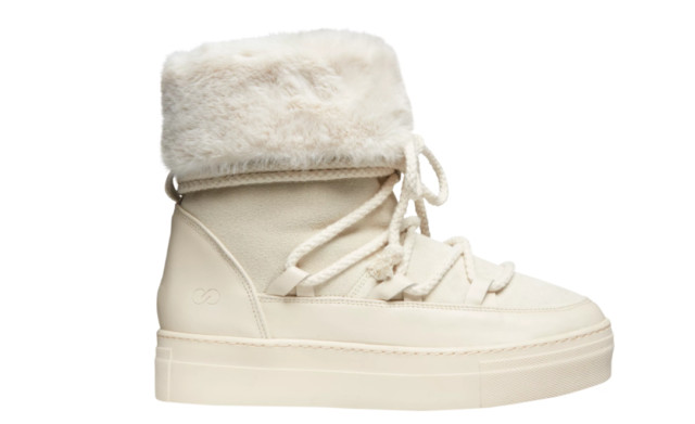 CALIA Women’s Hailey Boots, Ivory or Black, Fur lined Insides, 9-11