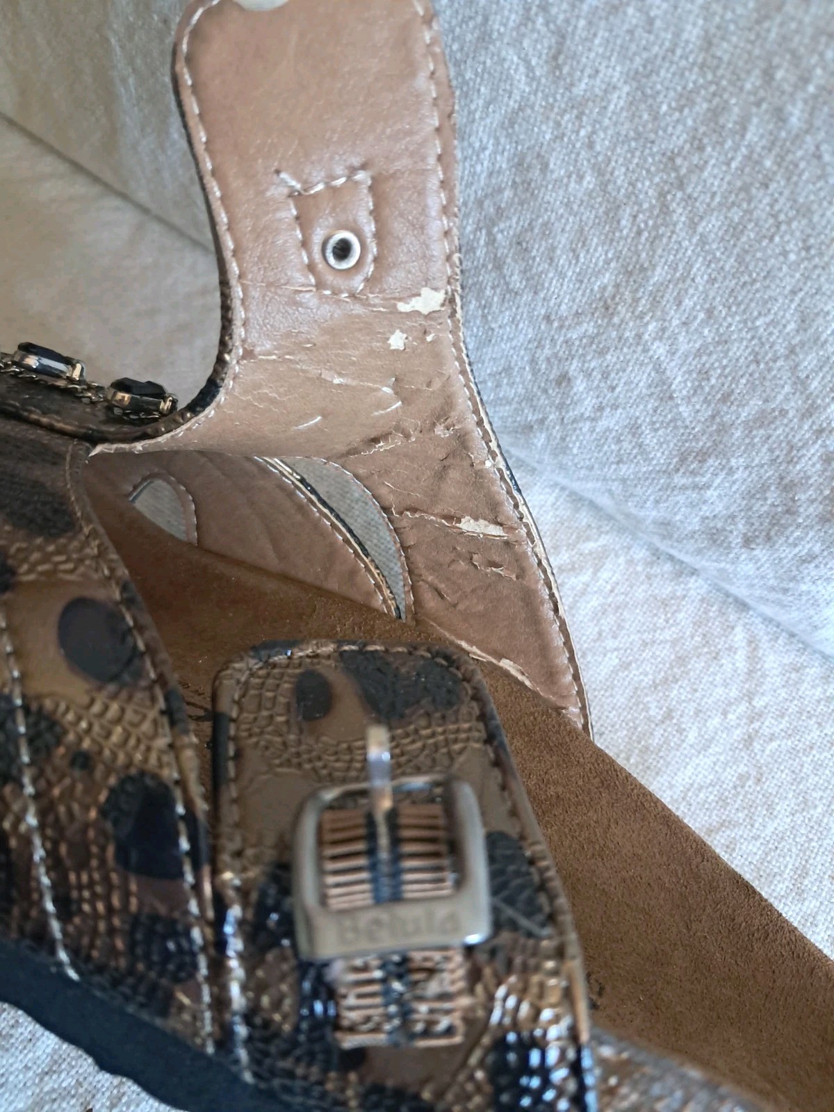 Bertula By Birkenstock- Leopard/Animal Print w/ Gem Accent – New w/Defect SZ 11