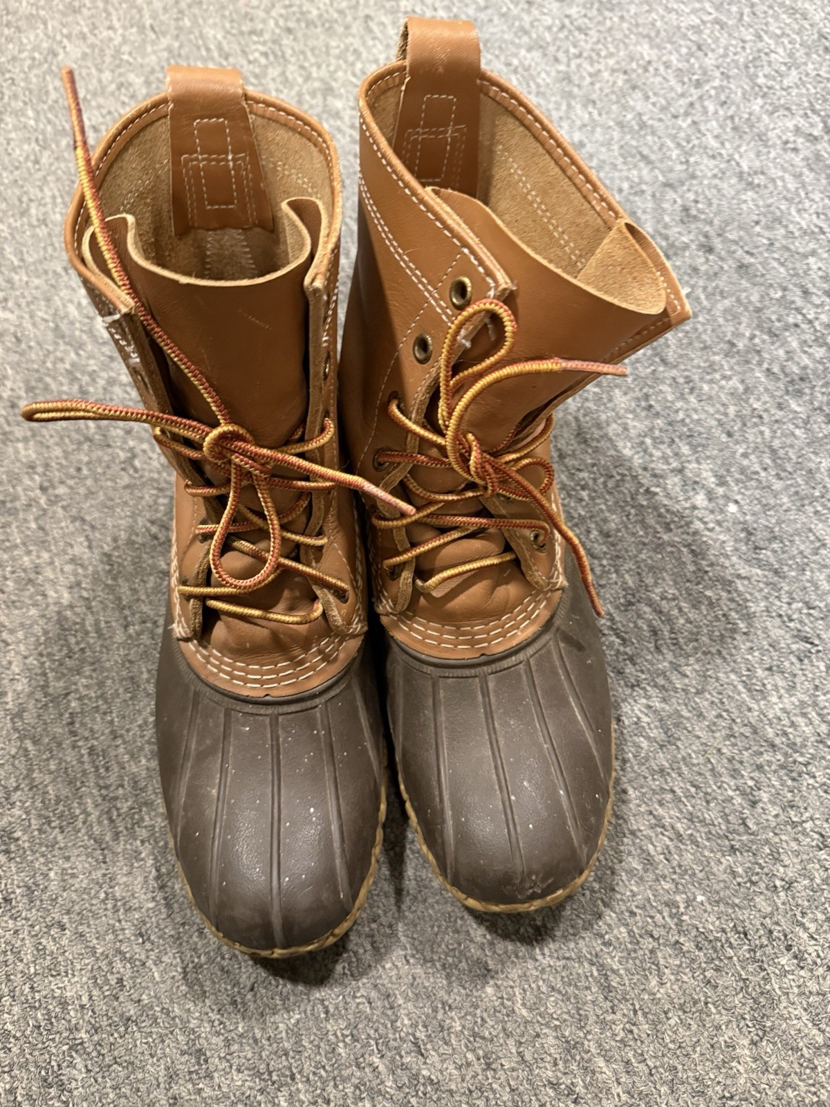LL Bean Maine Hunting Shoe Women 8 Made In USA Outdoor Duck Leather Brown