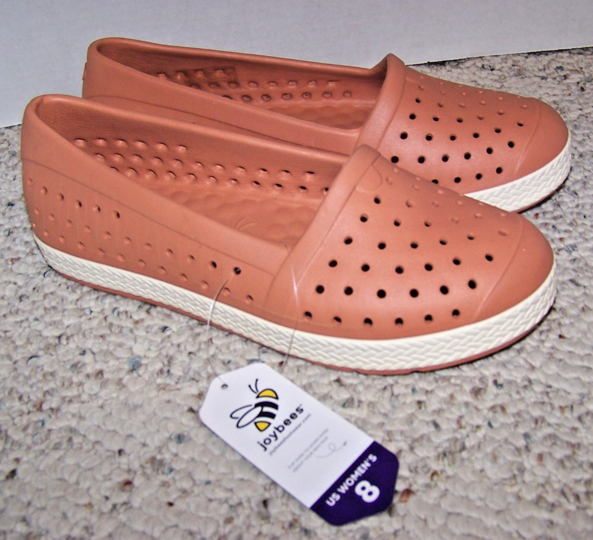 Joybees Slip-On Casual Loafer Shoes, Water Friendly, Orange Women 8