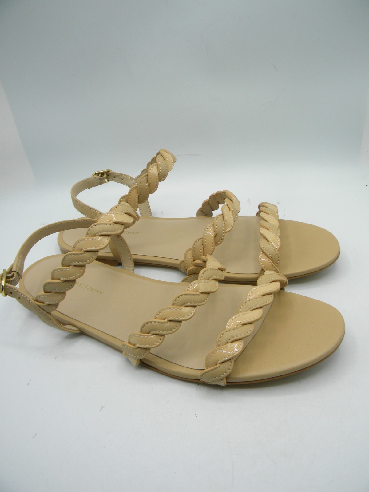 STUART WEITZMAN Twistie Leather Flat Ankle Strap Strappy Sandal Sz 8.5 M