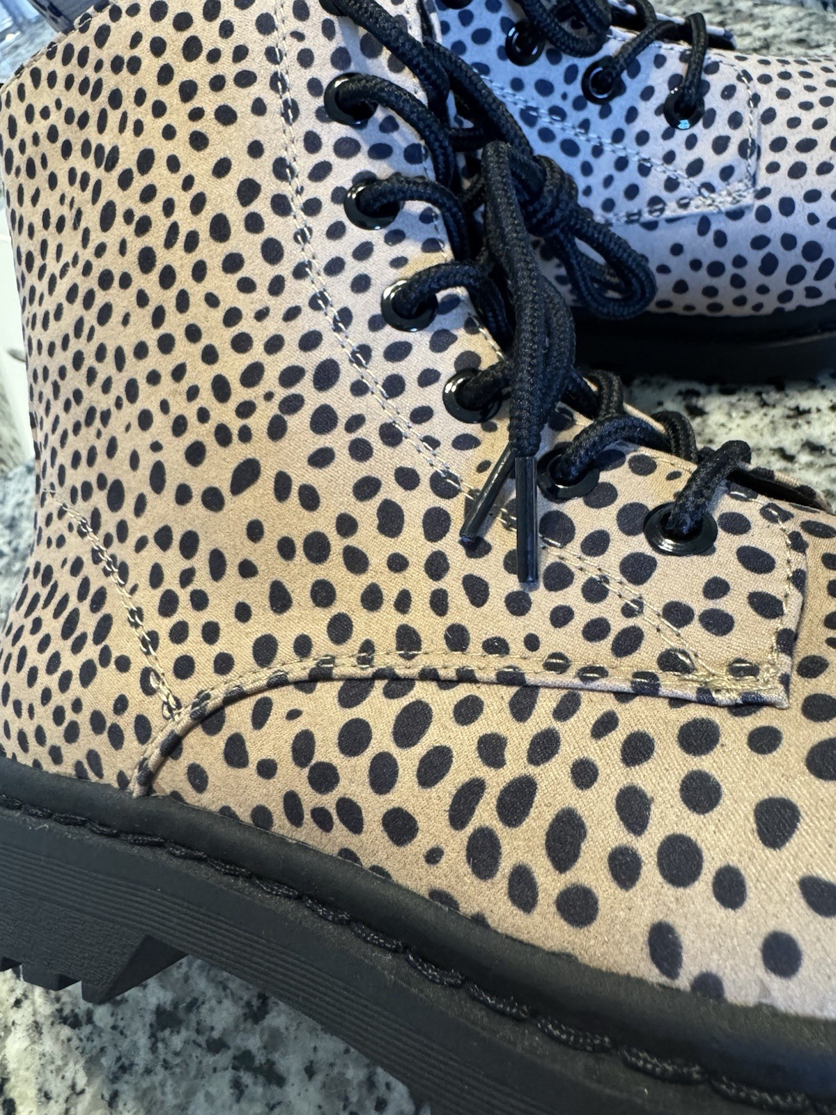 Torrid Polka Dot Lace-Up Combat Ankle Boots Side Zip Round Toe Women’s 10W