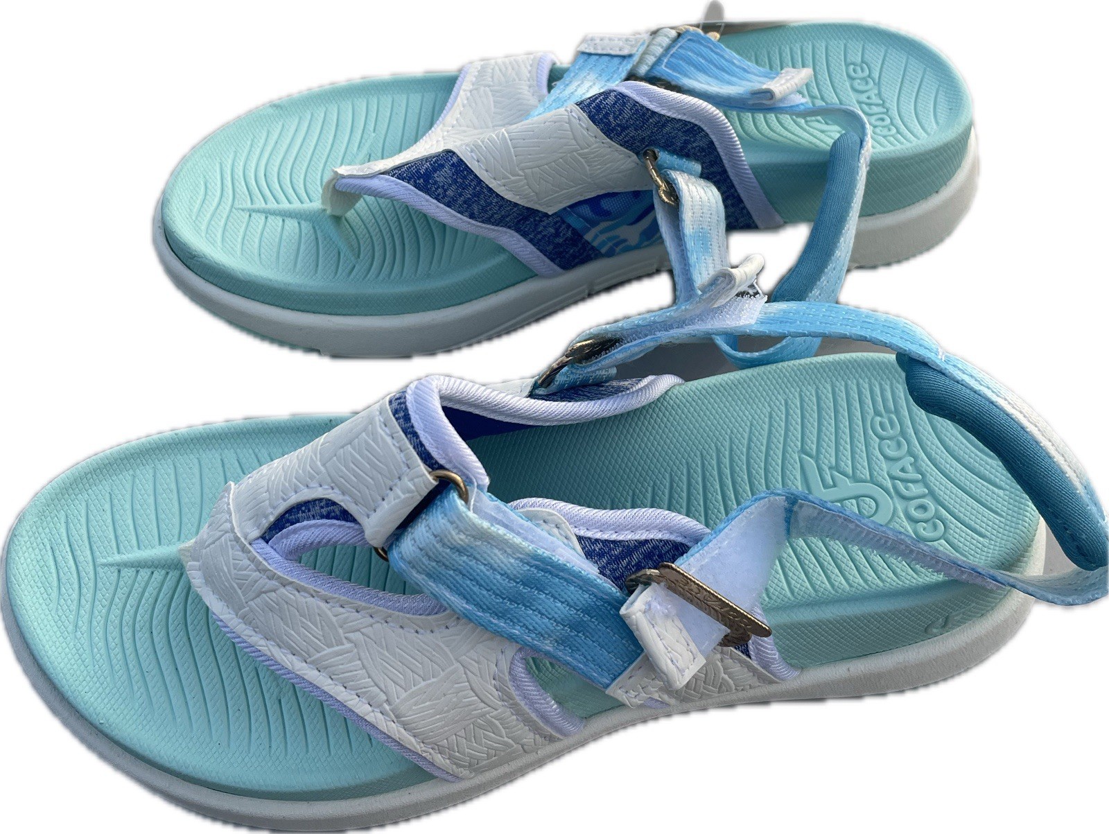 NWT! COFACE Flip Flops Sandals Adjustable Comfort Arch Eco-friendly Womens Sz 7