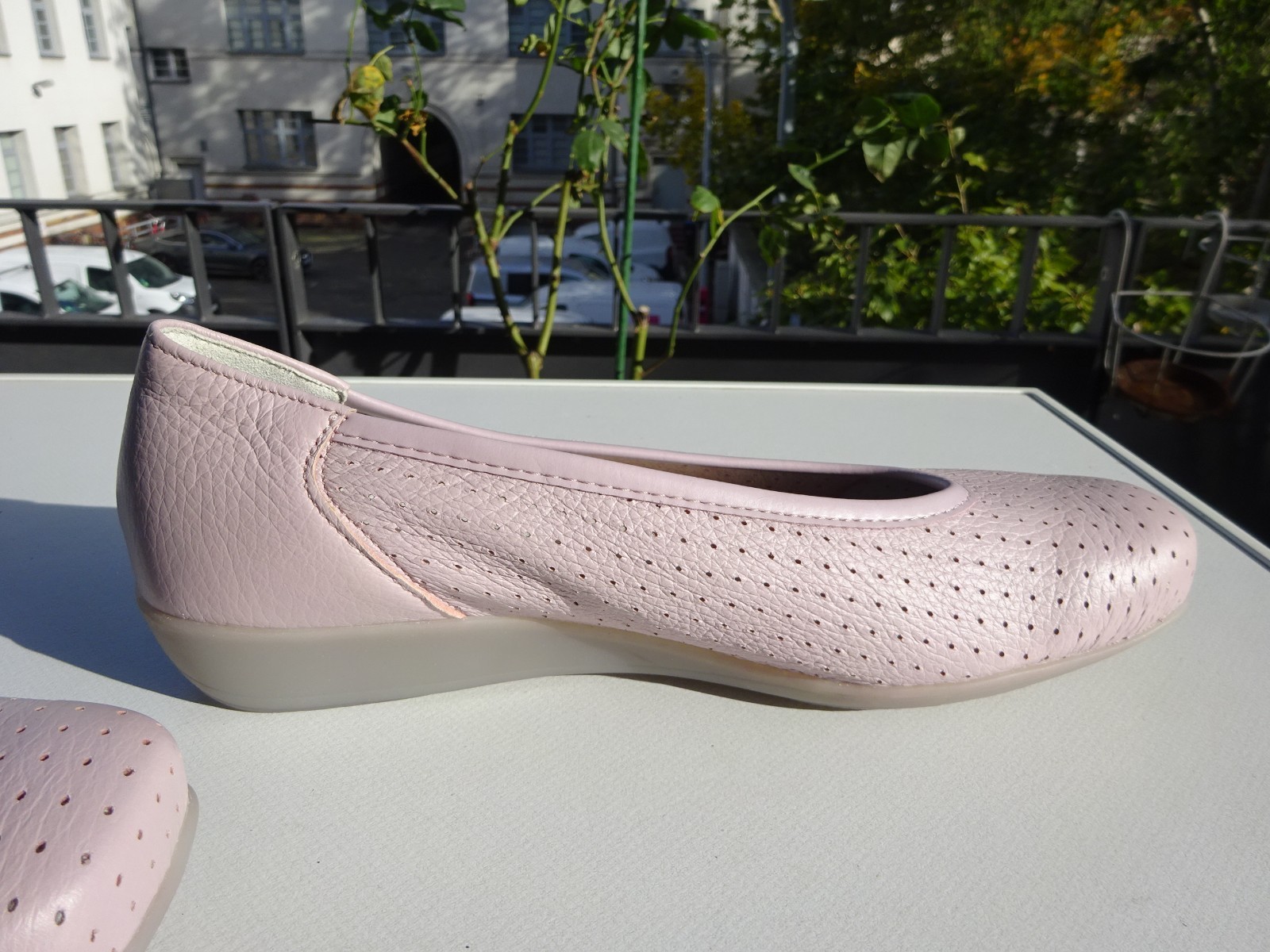Vitaform women’s ballet flats leather deerskin rubber edge pink Germany size 38 H New