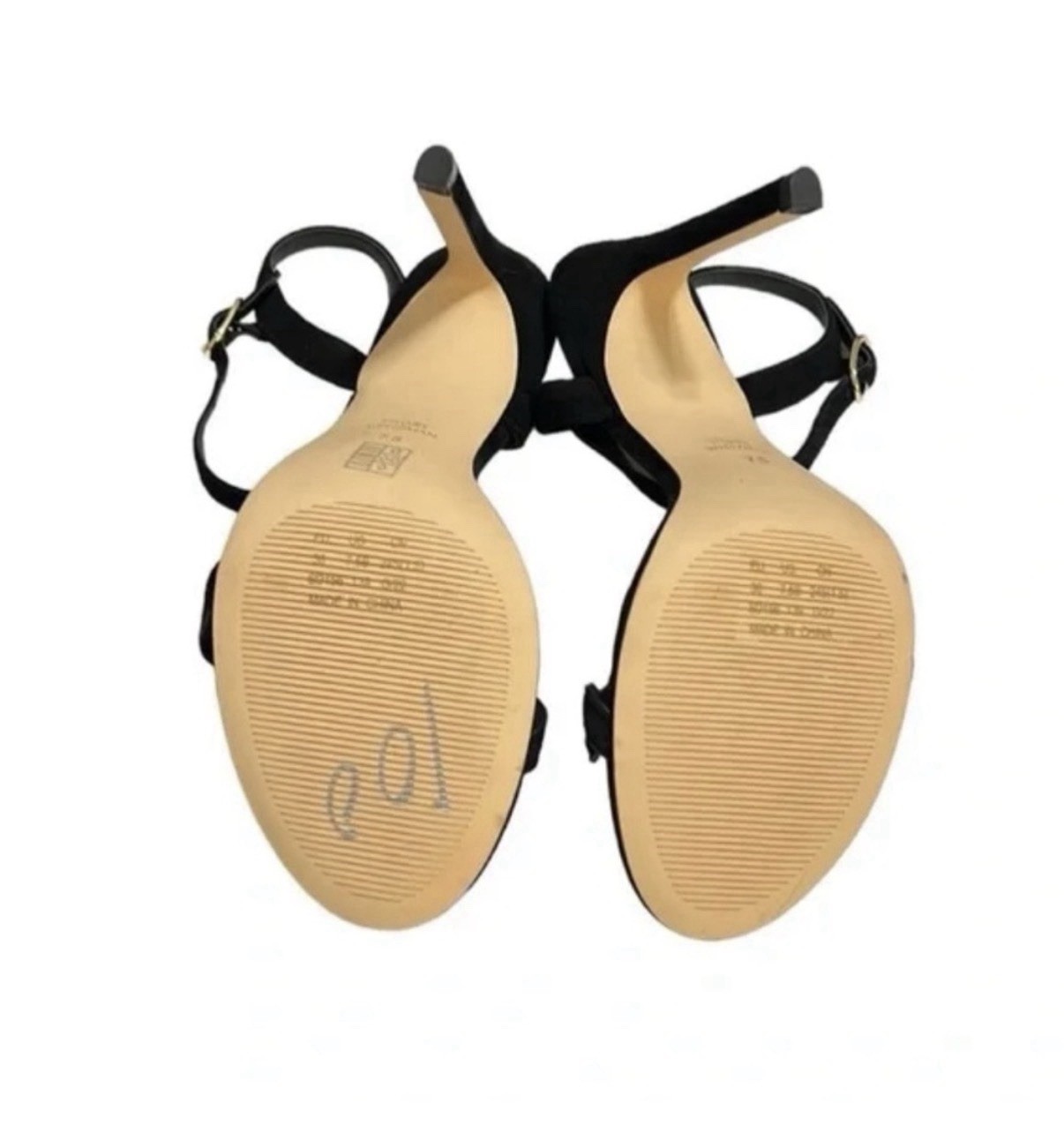 Stuart Weitzman Black Dancer Twistie 100 Suede Sandals Size 7.5