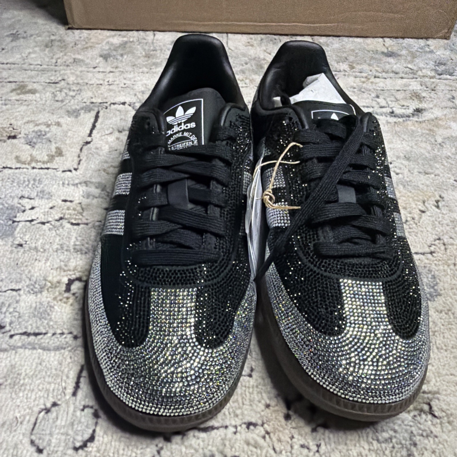 Women’s Size 8.5 adidas Originals Samba OG Rhinestone Core Black IH9052 New