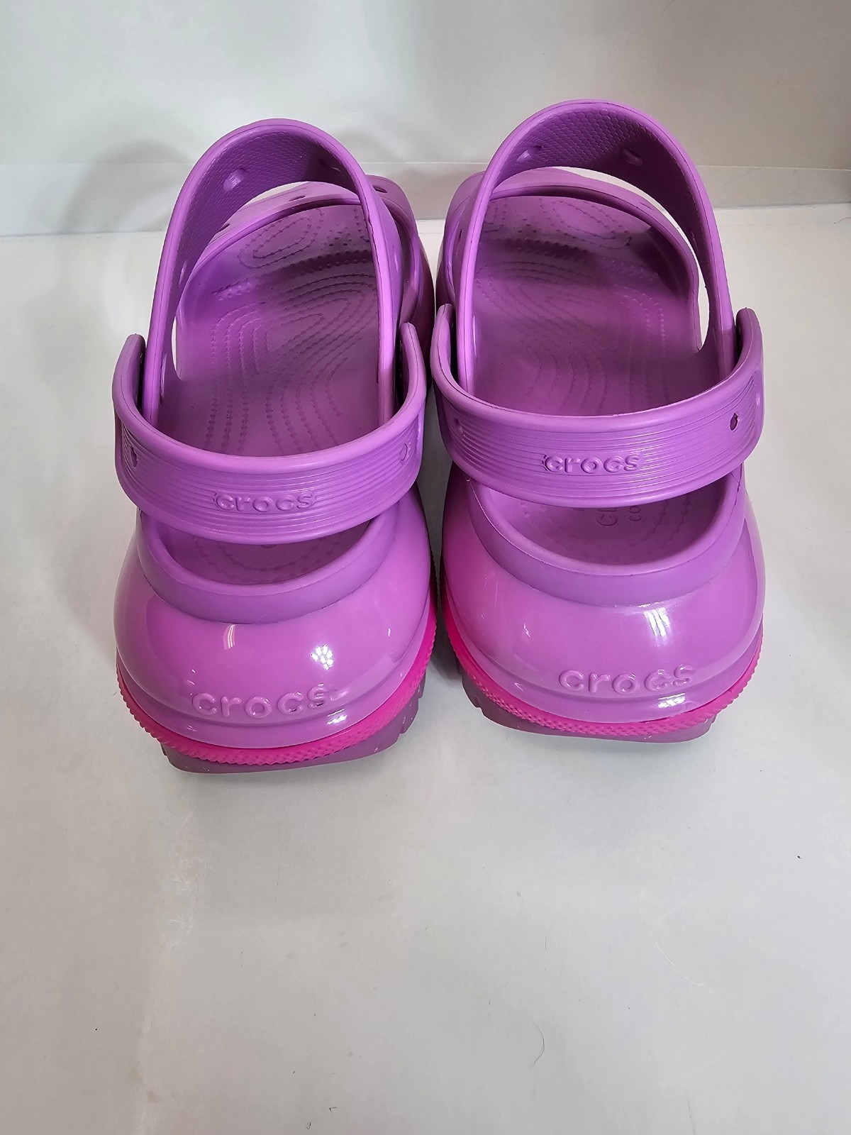 Crocs Mega Crush Double Strap Platform Sandals Purple Women’s 11 Excellent