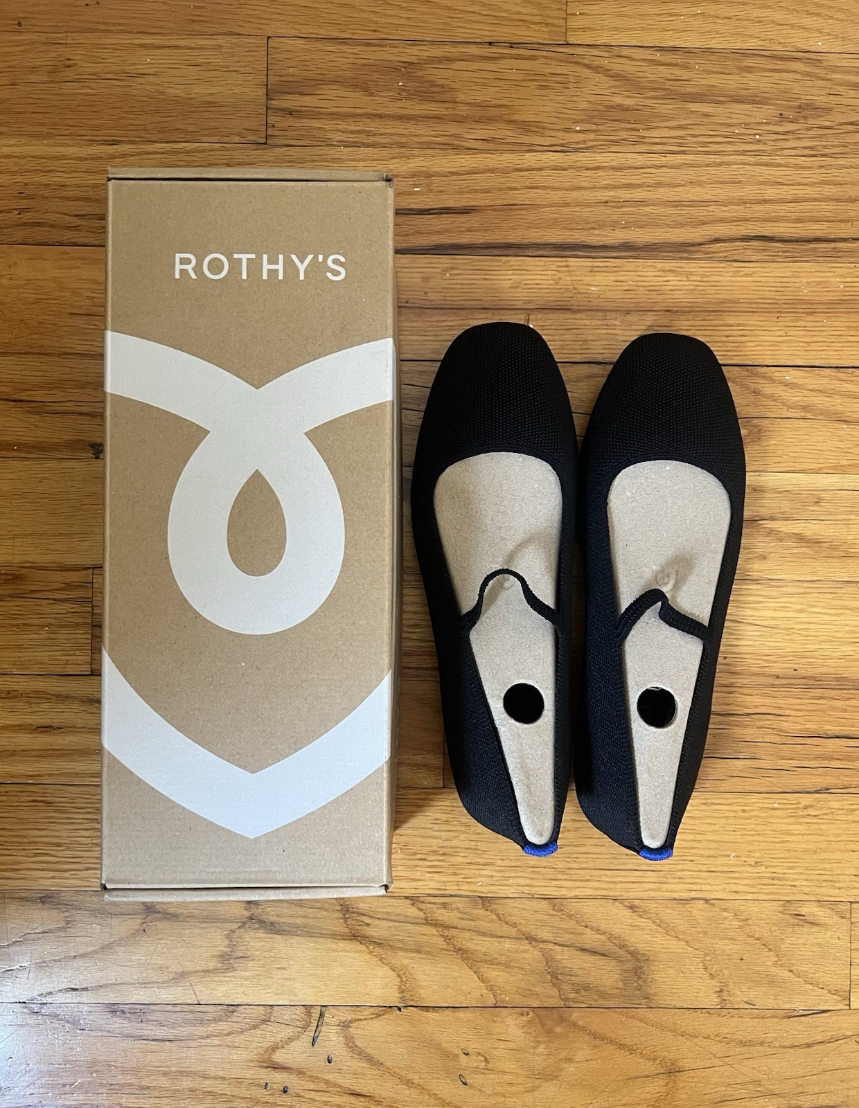 Rothy’s Women’s Black Knit Mary Jane Flats Square Toe Comfort US 8 EU 38
