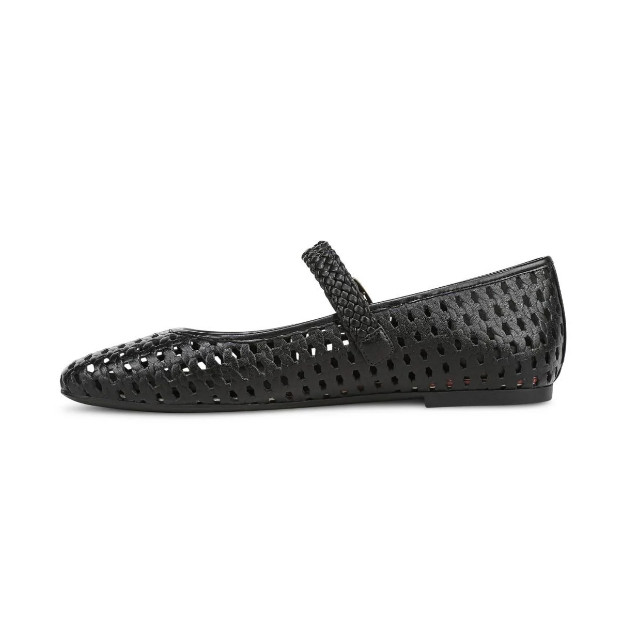 NEW VIONIC Alameda Woven Mary Jane Flat, Black Leather (Medium)