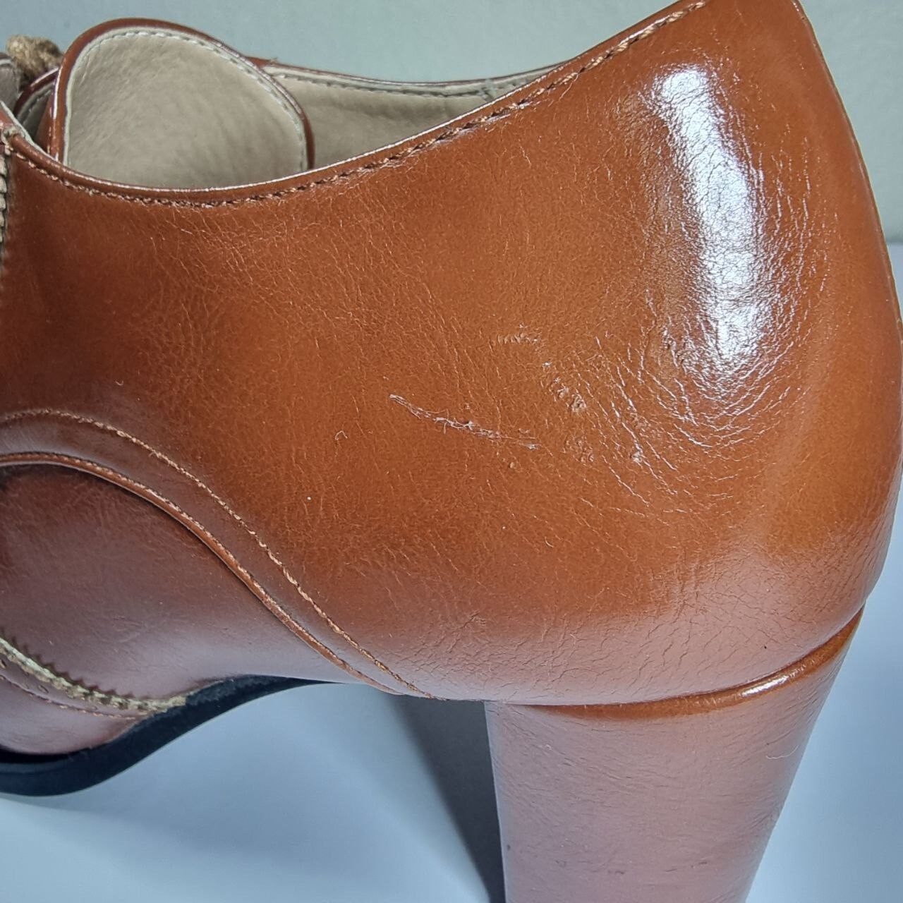 Odema Brown Womens PU Leather Oxfords Brogue Wingtip Lace Up Dress Shoes