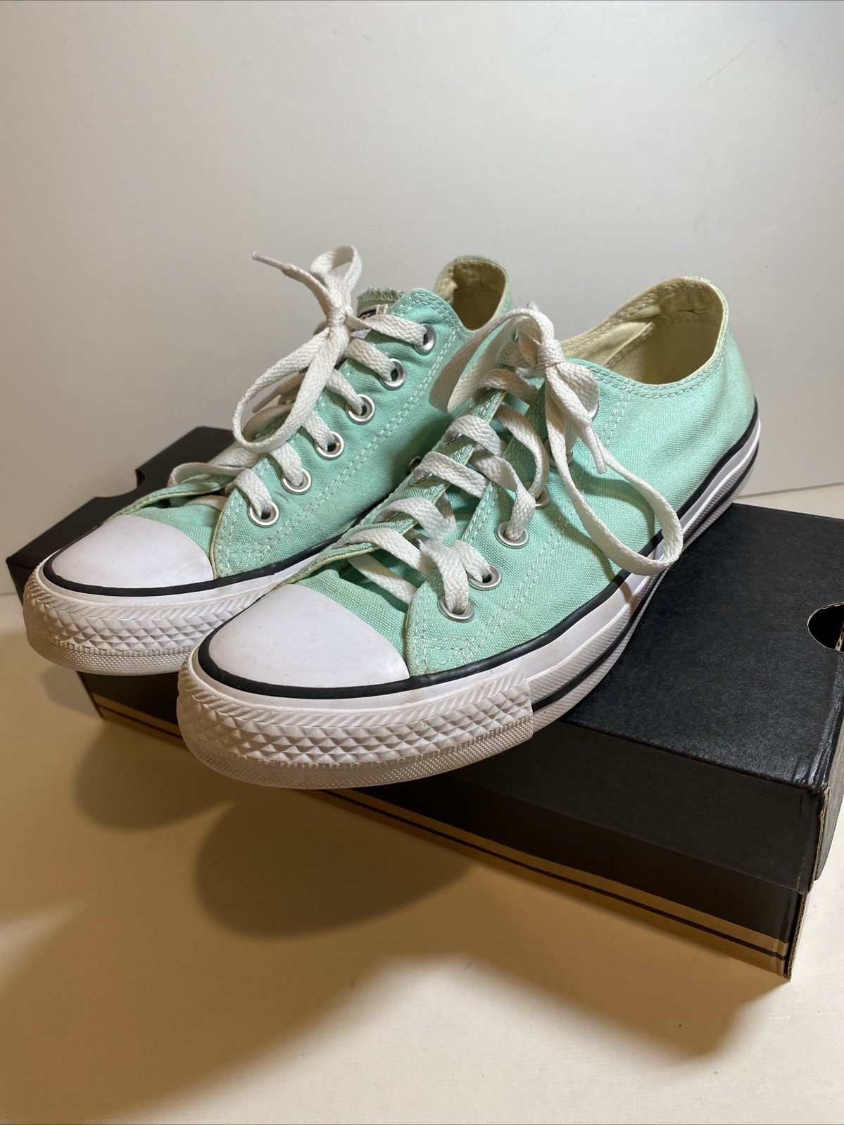 Converse All Star Mint Green Low Top Sneakers Size Men 6 Women 8 136565F