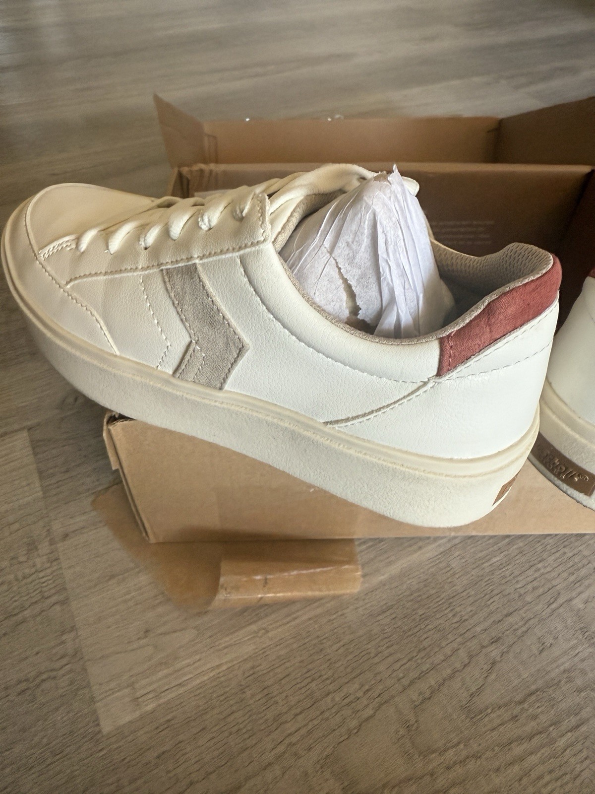 Dr. Scholl’s Madison Lace Up Sneakers Sz 6 New W/Box Taupe/red (rust) $75 NWT
