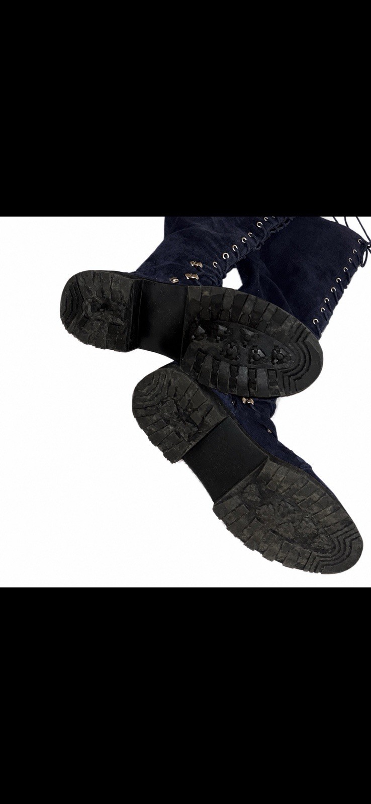 Women’s Phyllida Knee High Lace-Up Boots Blue Round Toe US 11 EU 42 UK 9