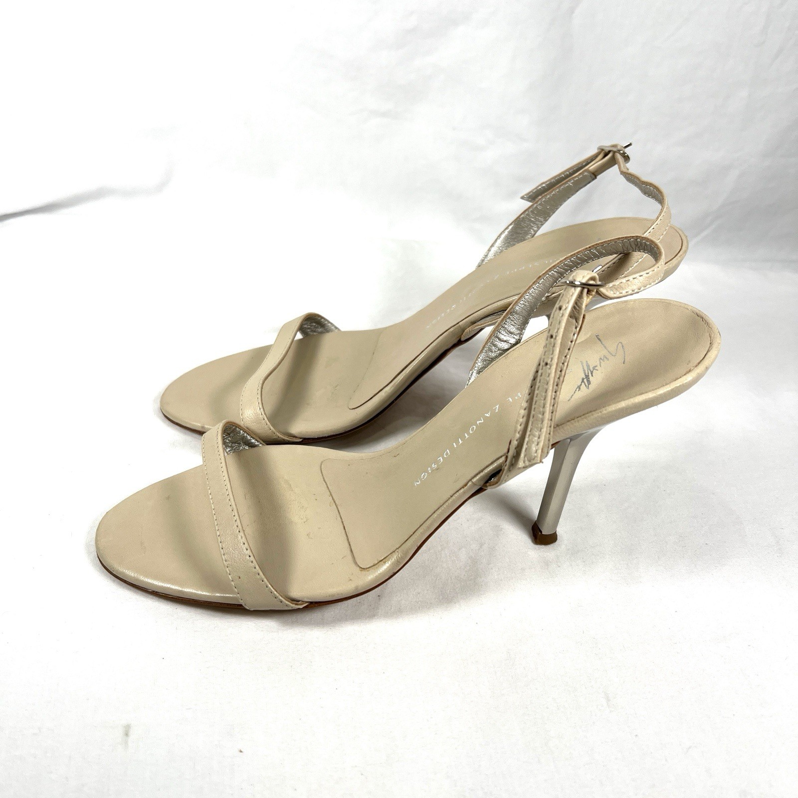 Giuseppe Zanotti Leather Slingback Stiletto Heels Italy Minimalist EU 36 US 6
