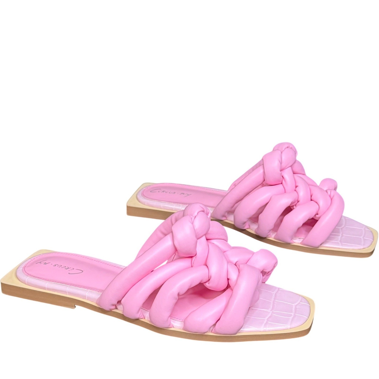 Sam Edelman Circus Ida Flat Sandals Womens 7.5 Pink Braided Padded Barbiecore