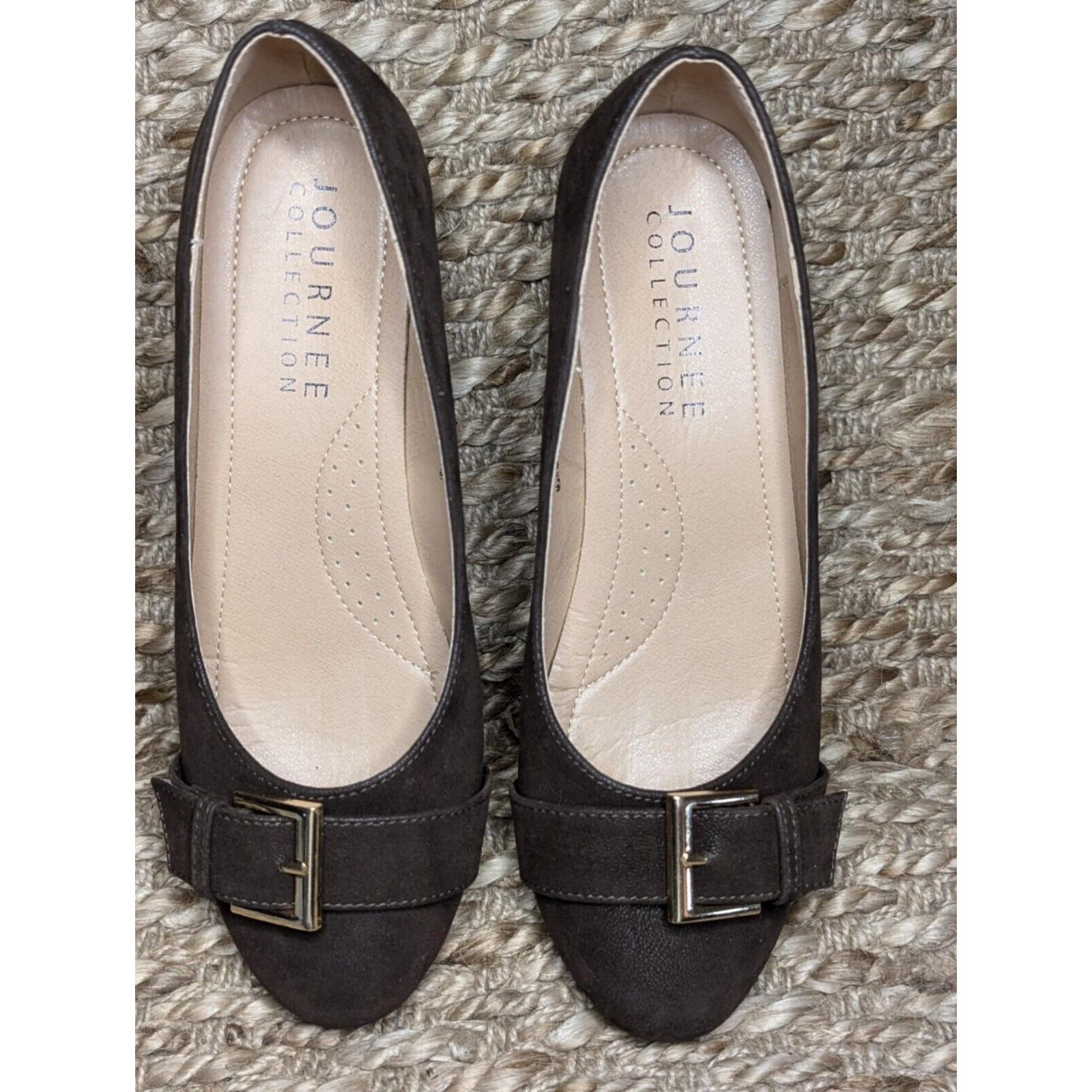 JOURNEE COLLECTION WOMEN’S GRAYSN WEDGE HEEL PUMPS,BROWN,US SIZE 8 MEDIUM NEW