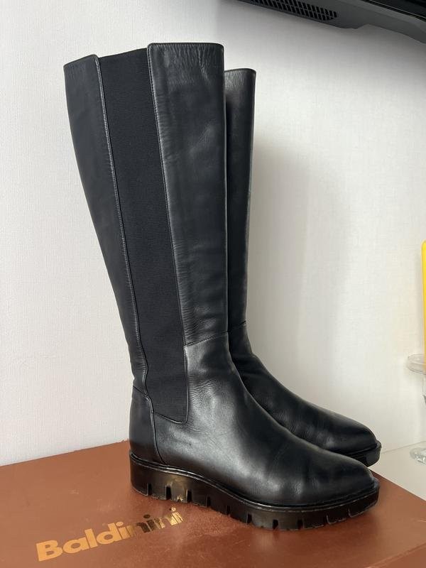Women Baldinini Boots Black Leather 36.5 #5H48
