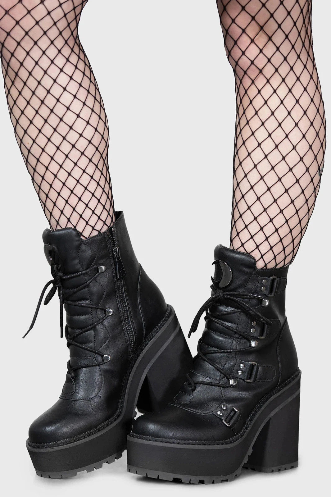 New Killstar Broom Rider Womens Boots US Sz 5 Shoes Crescent Moon Witchy Gothic