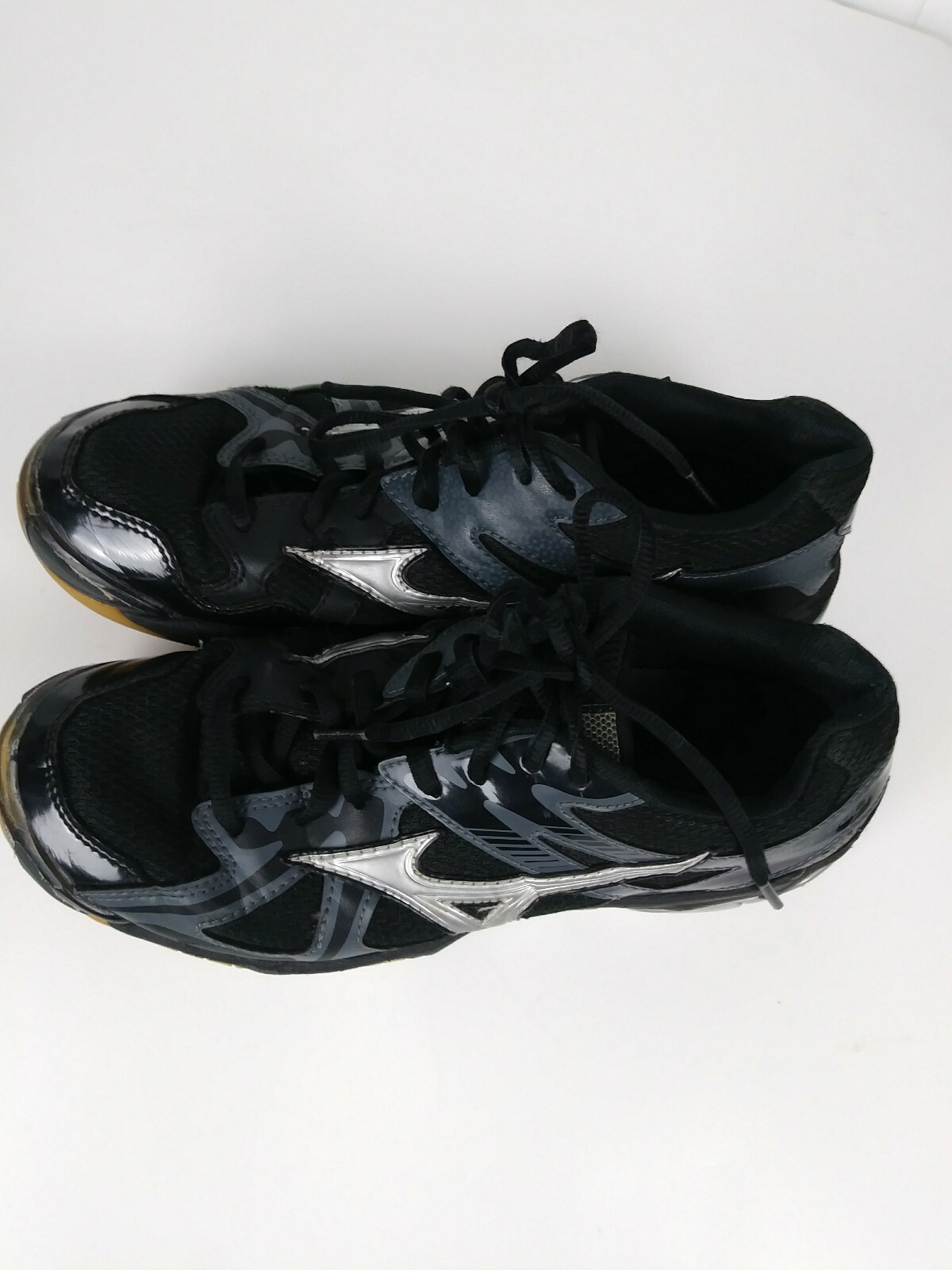 Mizuno Wave Bolt 4 Womens Volleyball Shoes Black/Silver Size 8.5W EUC