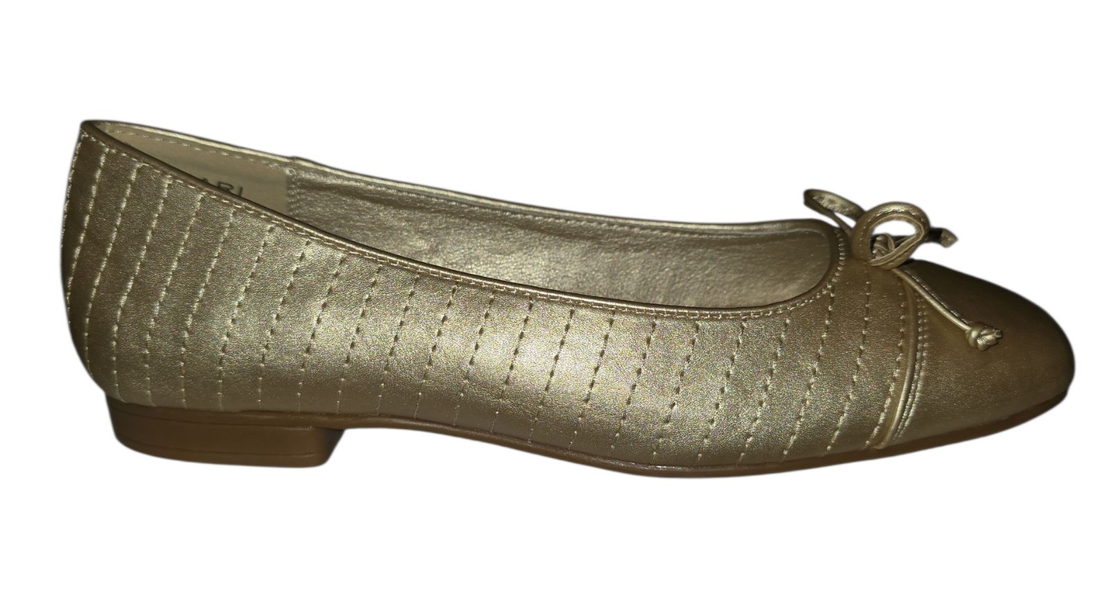 Tahari Villa – Women’s – Ballet Flat Metallic Gold Faux Leather Slip On Shoes