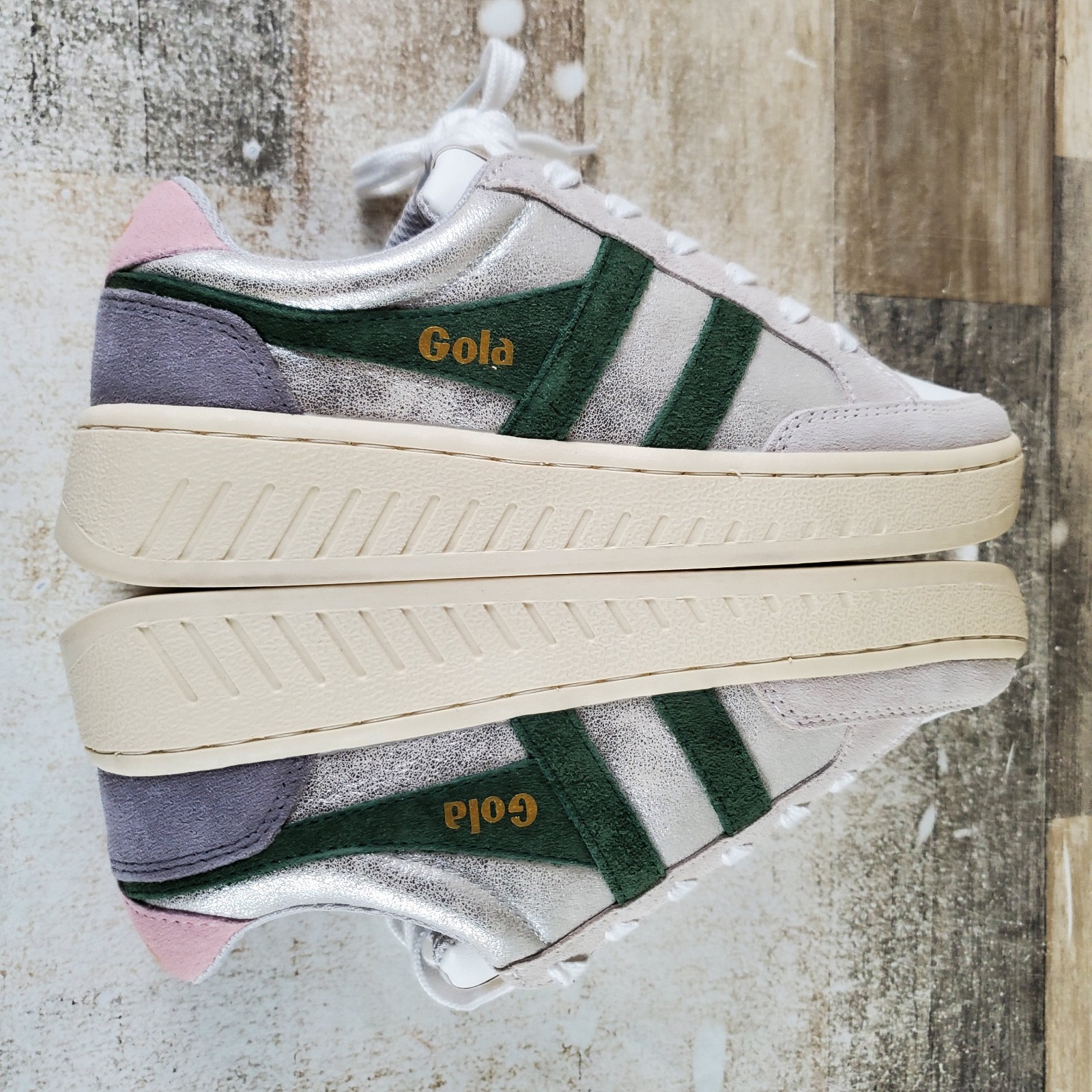 Gola Superslam Blaze Womens Shoes Sz 6.5 Gray White Silver Lifestyle Sneakers