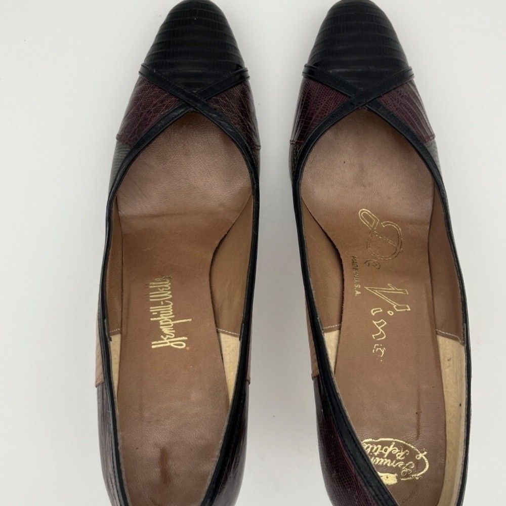 Hemphill Wells De Vino Vintage Genuine Reptile Multi-colored Pumps; Size 9.5 AAA