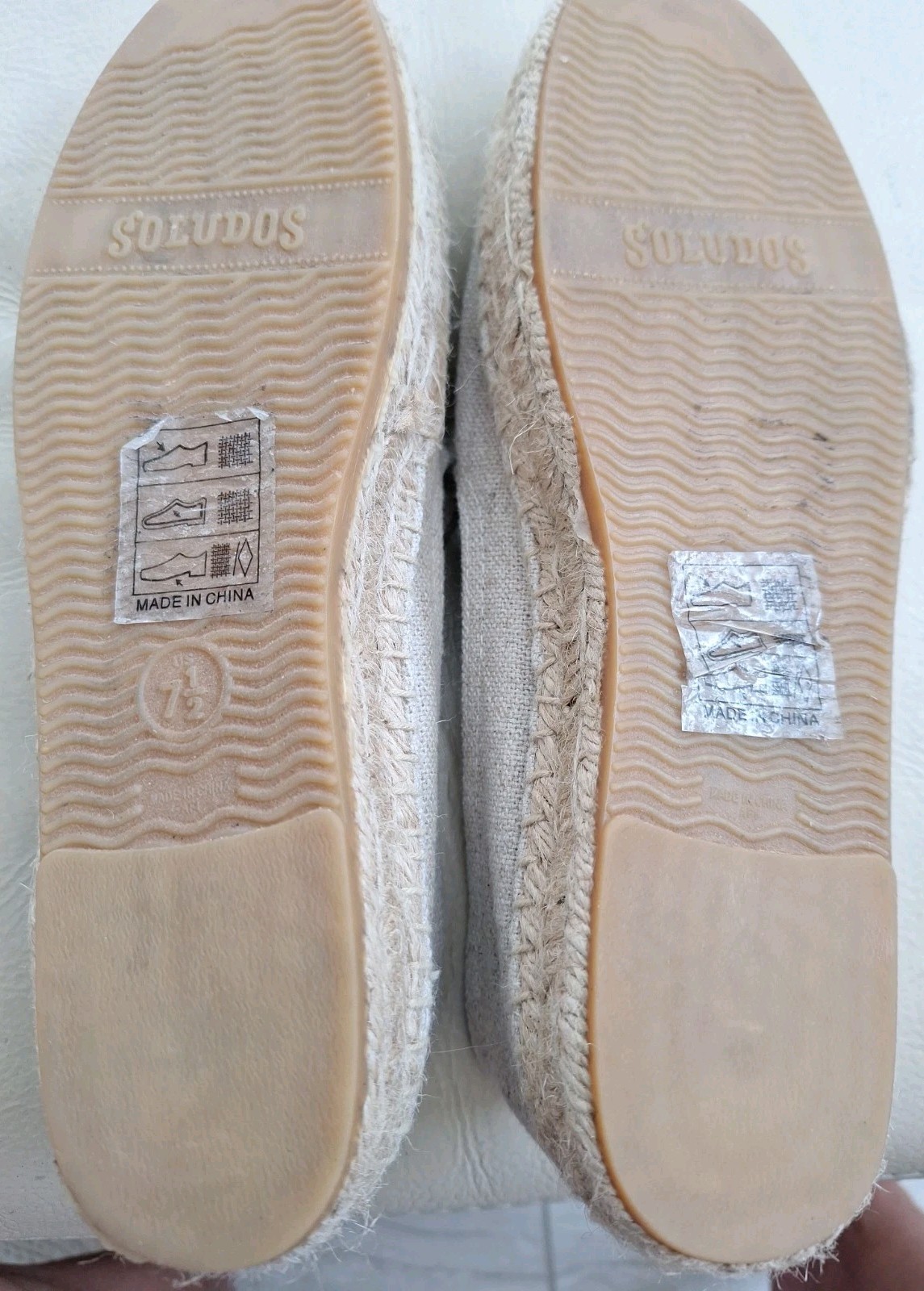 Mary Matson Soludos Sz 7.5 EU 38 UK 5.5 Lobster Crab Beige Canvas Espadrille